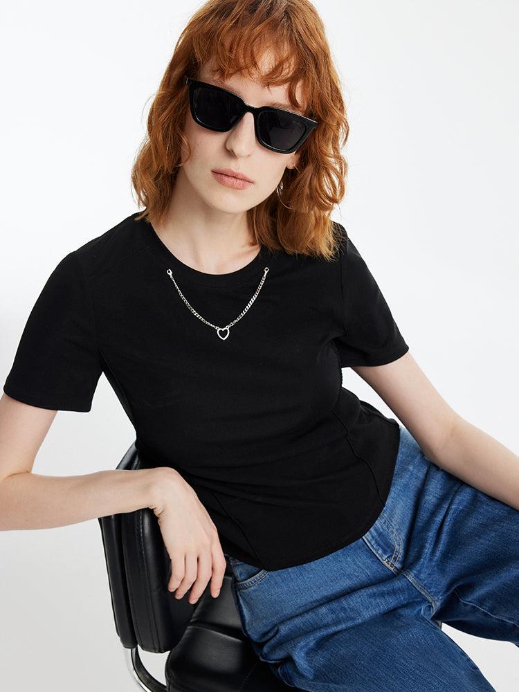 Slim Women T-shirt With Detachable Chain Product Image