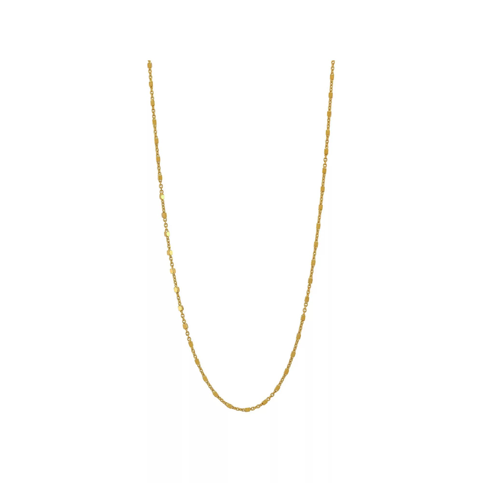 Primavera 24k Gold Over Silver Nugget Station Chain Necklace, Womens Gold Tone Product Image