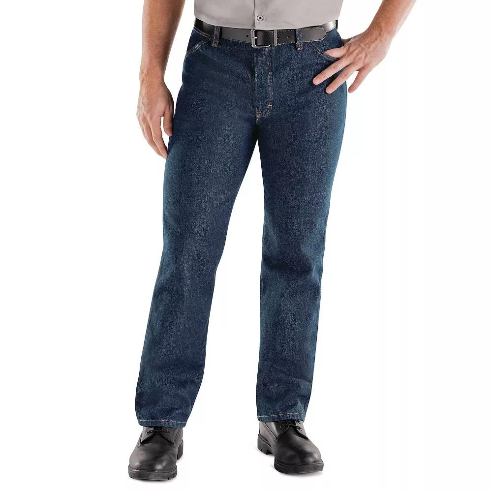 Mens Red Kap Classic-Fit Work Jeans Prewashed Blue Product Image