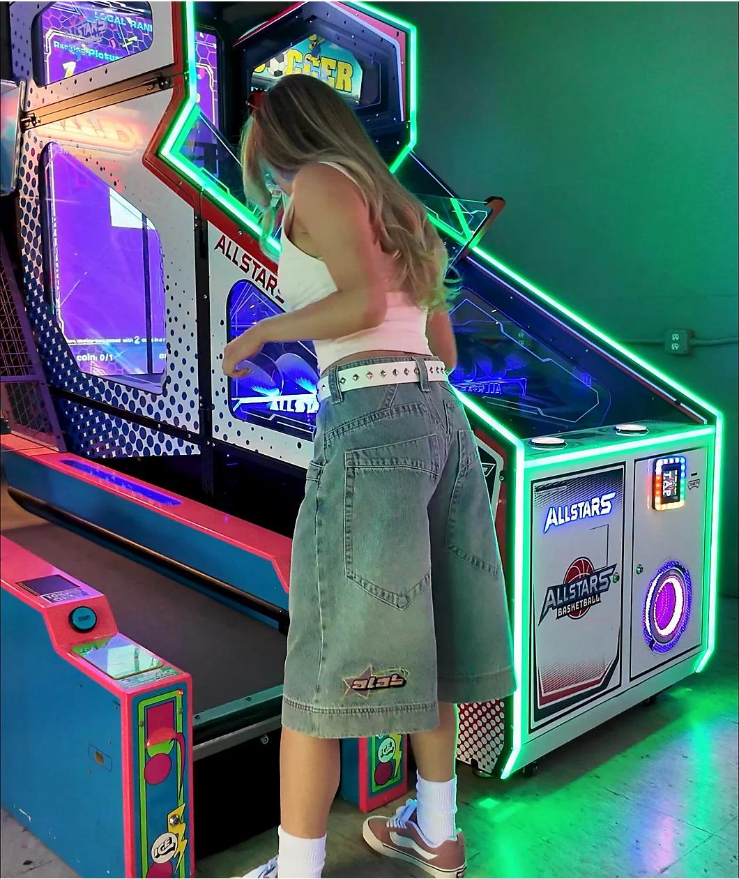 A.LAB Analog Star Cable Denim Shorts Product Image