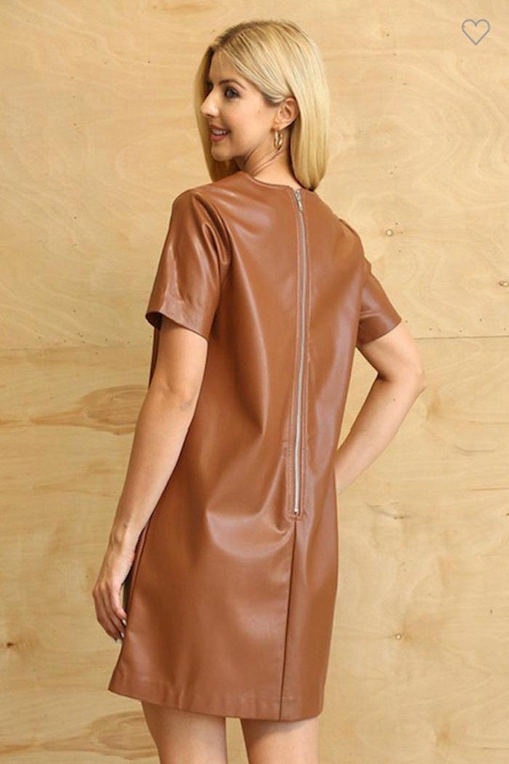 Camel Leather Dress Product Image