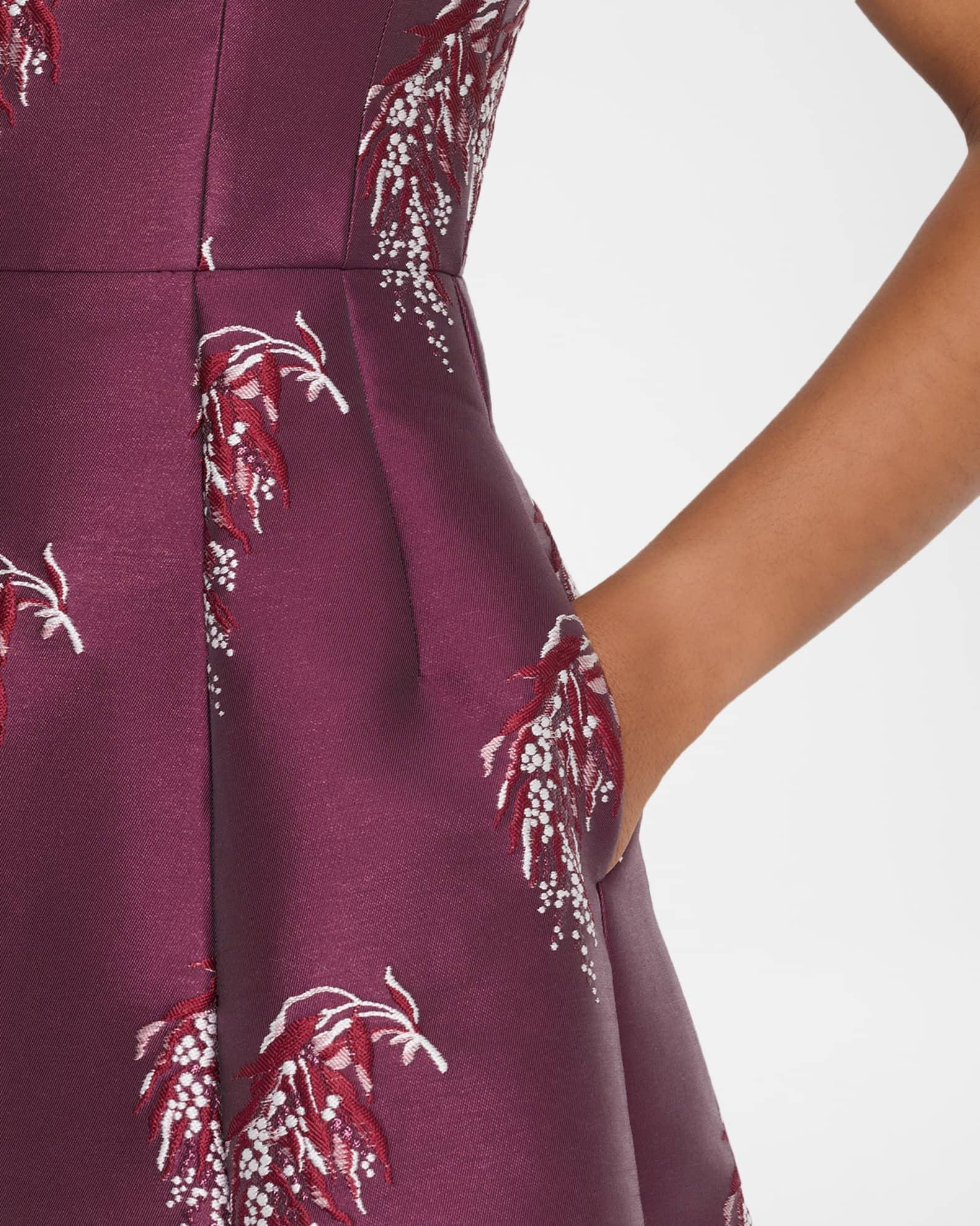 Evangeline Silk Jacquard Fit-&-Flare Midi Dress Product Image