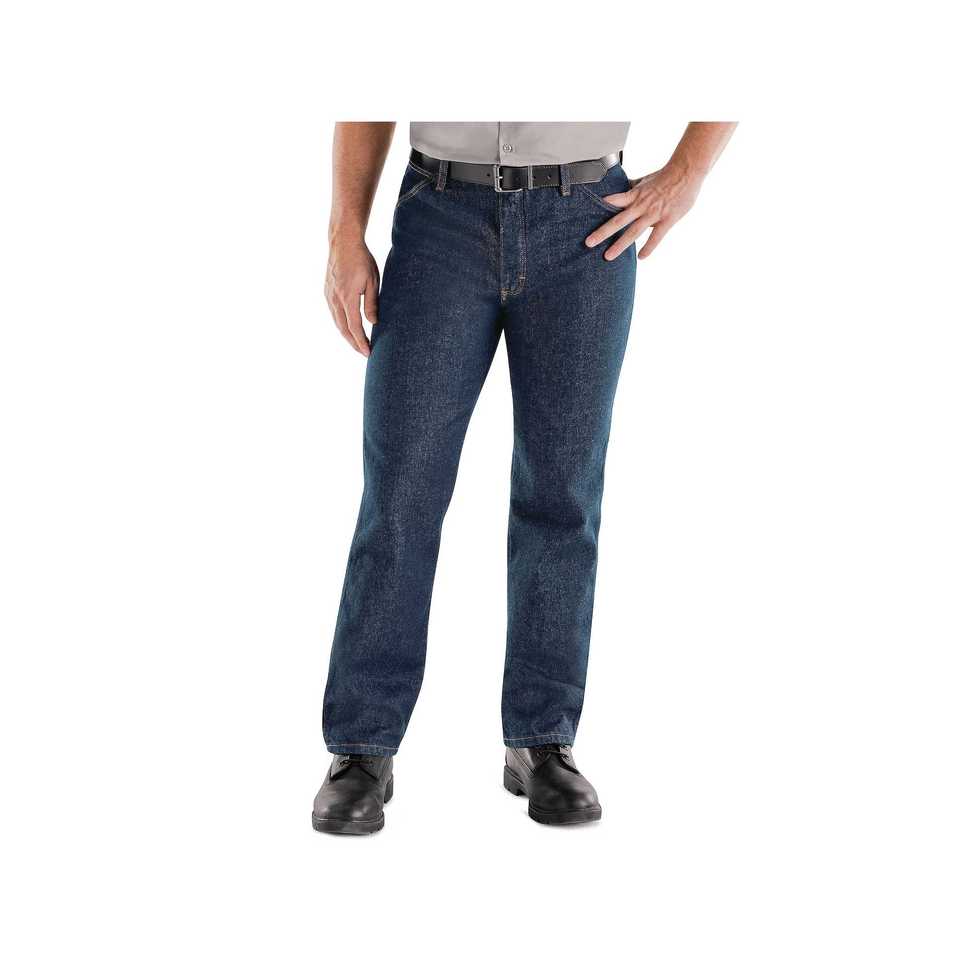 Mens Red Kap Classic-Fit Work Jeans Prewashed Blue Product Image
