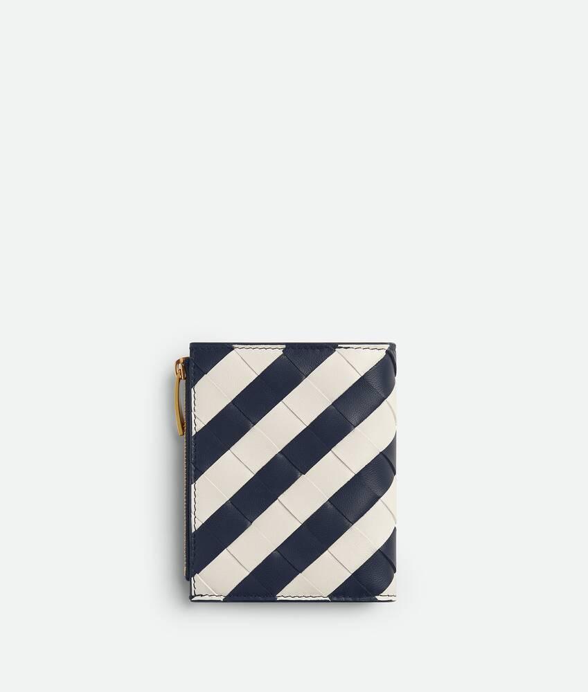 Women's Intrecciato Small Bi-Fold Wallet in Space/chalk Product Image