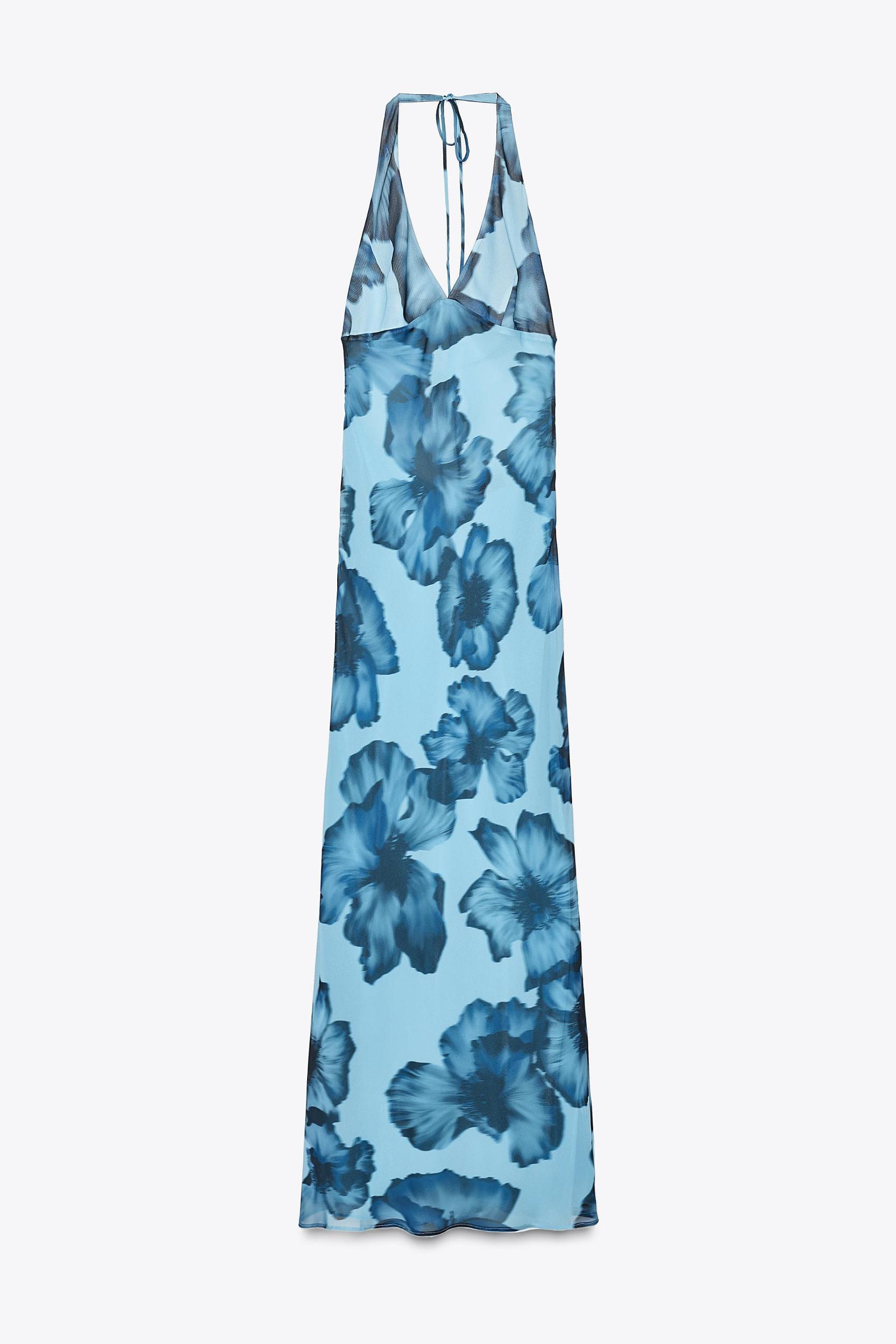 HALTER PRINTED LONG DRESS Product Image