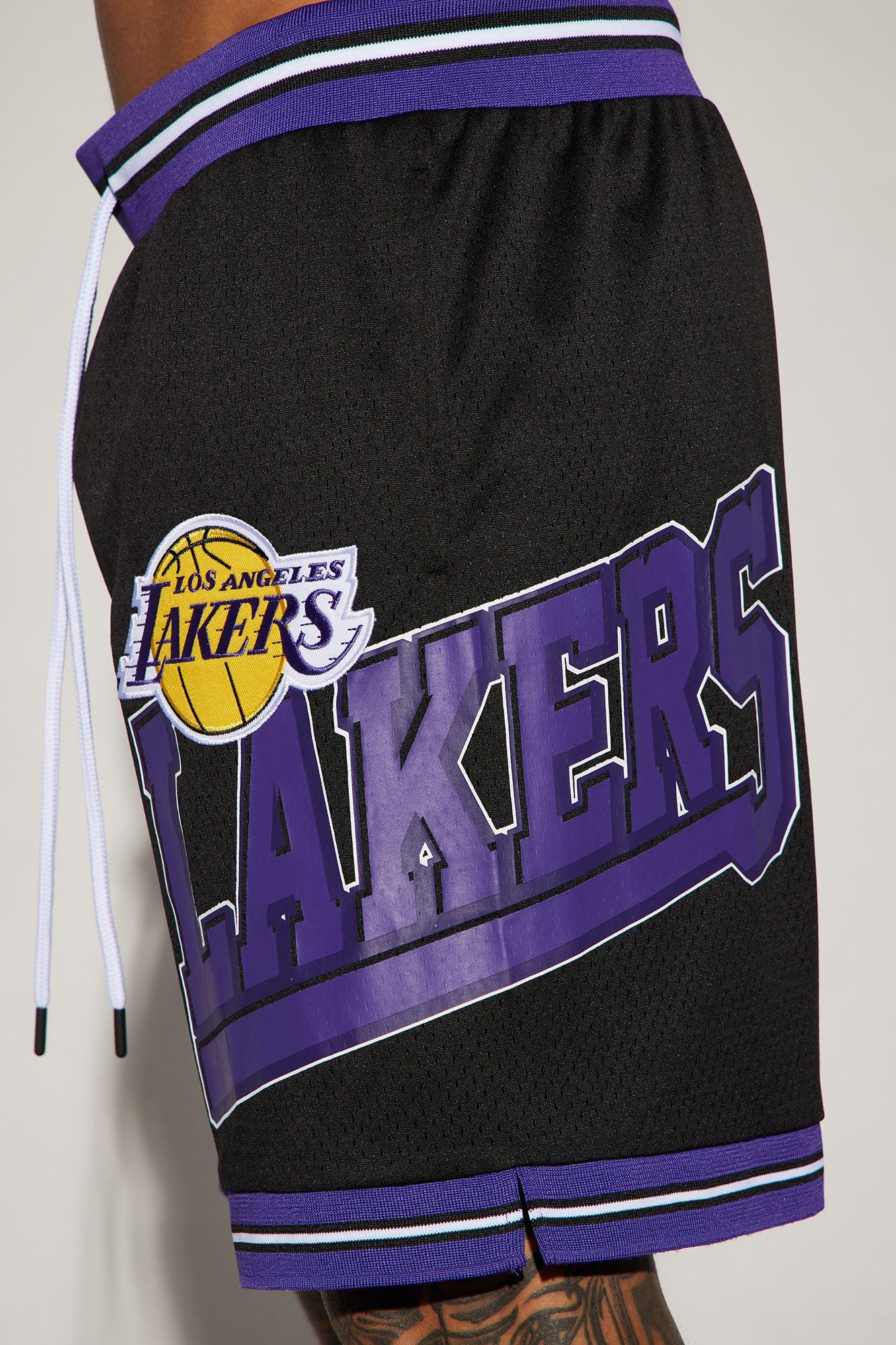 Lakers Step Back Mesh Shorts - Black Product Image