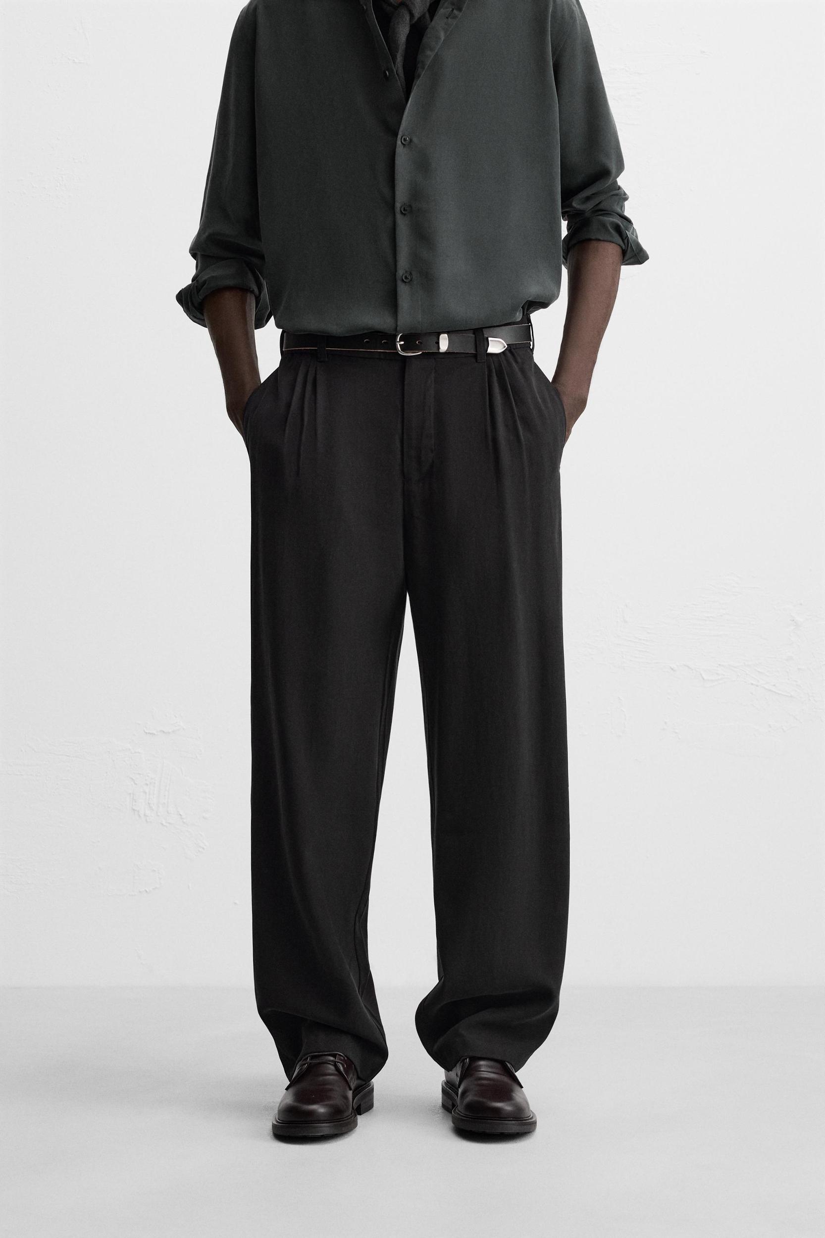 RELAXED STRAIGHT FIT PANTS Product Image