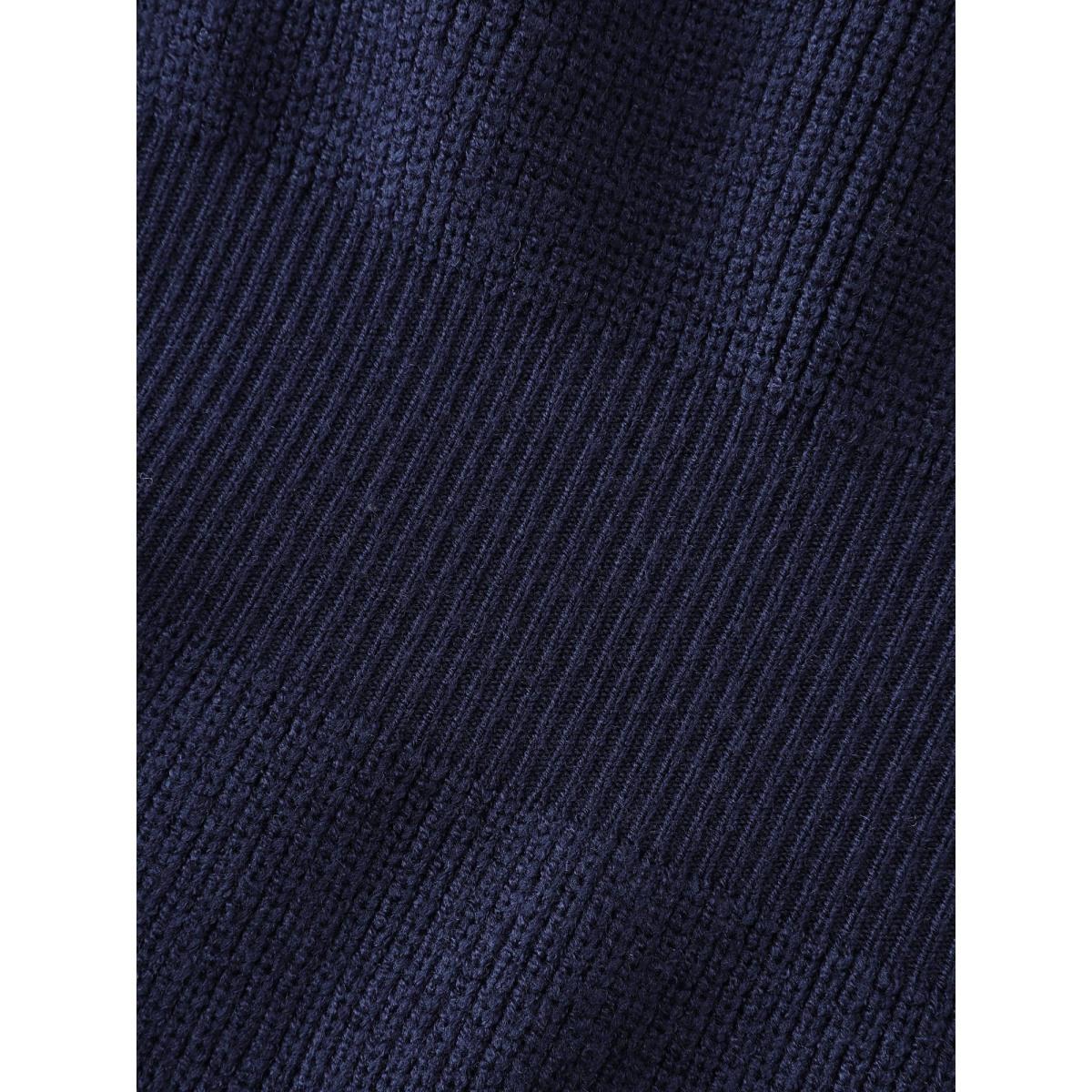 Plus Size Scoop Neck Cinched-Waist Textured Pullover Indigo Women Timeless Bodycon Long Sleeve Heart neckline Elegant Pullovers BloomChic 30/6X Product Image