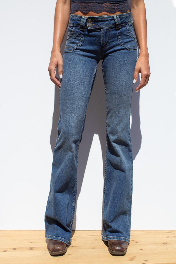 Double-button flared jeans Product Image
