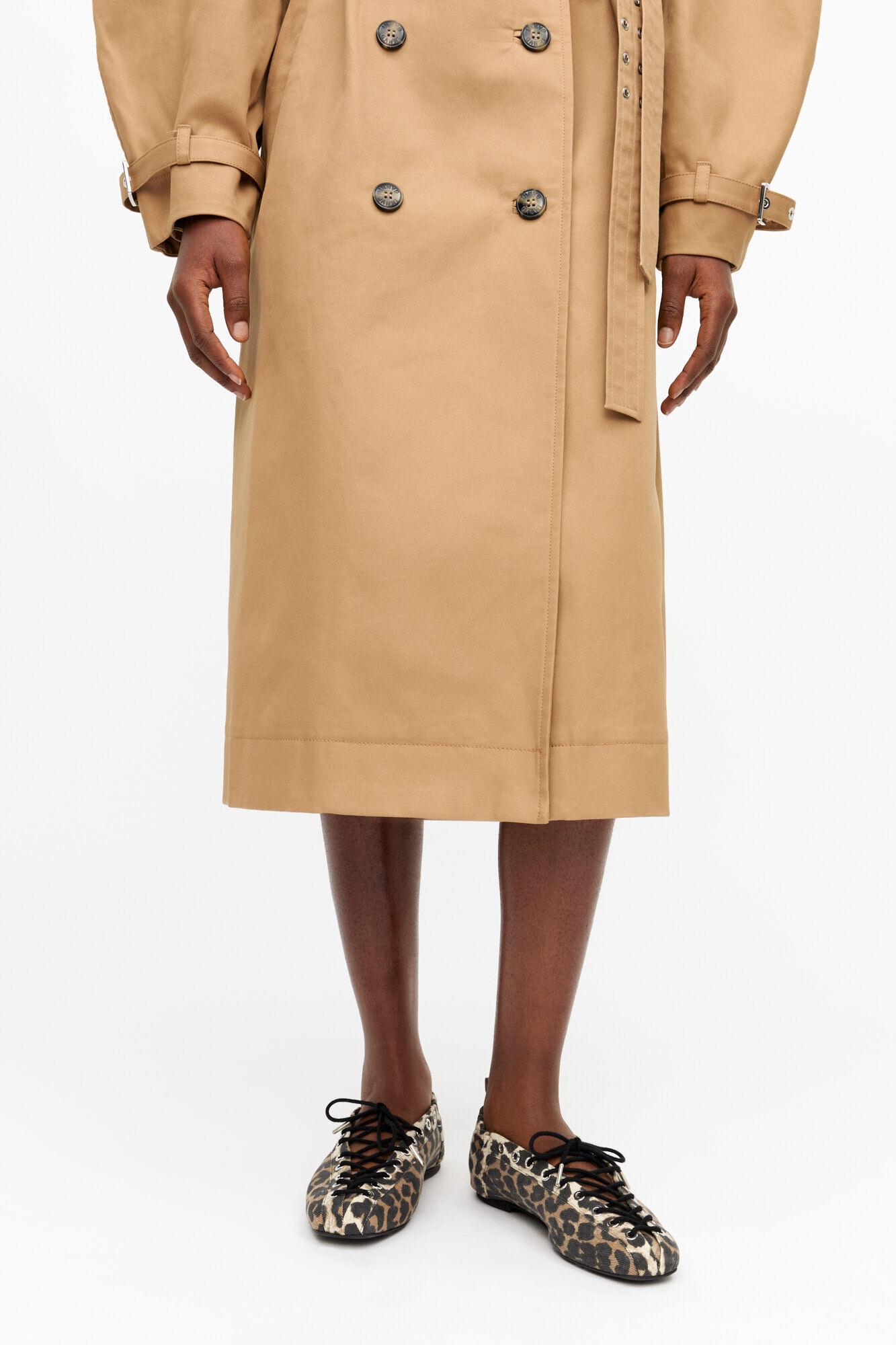 Leopard Printed Denim Lace-Up Ballerinas Product Image