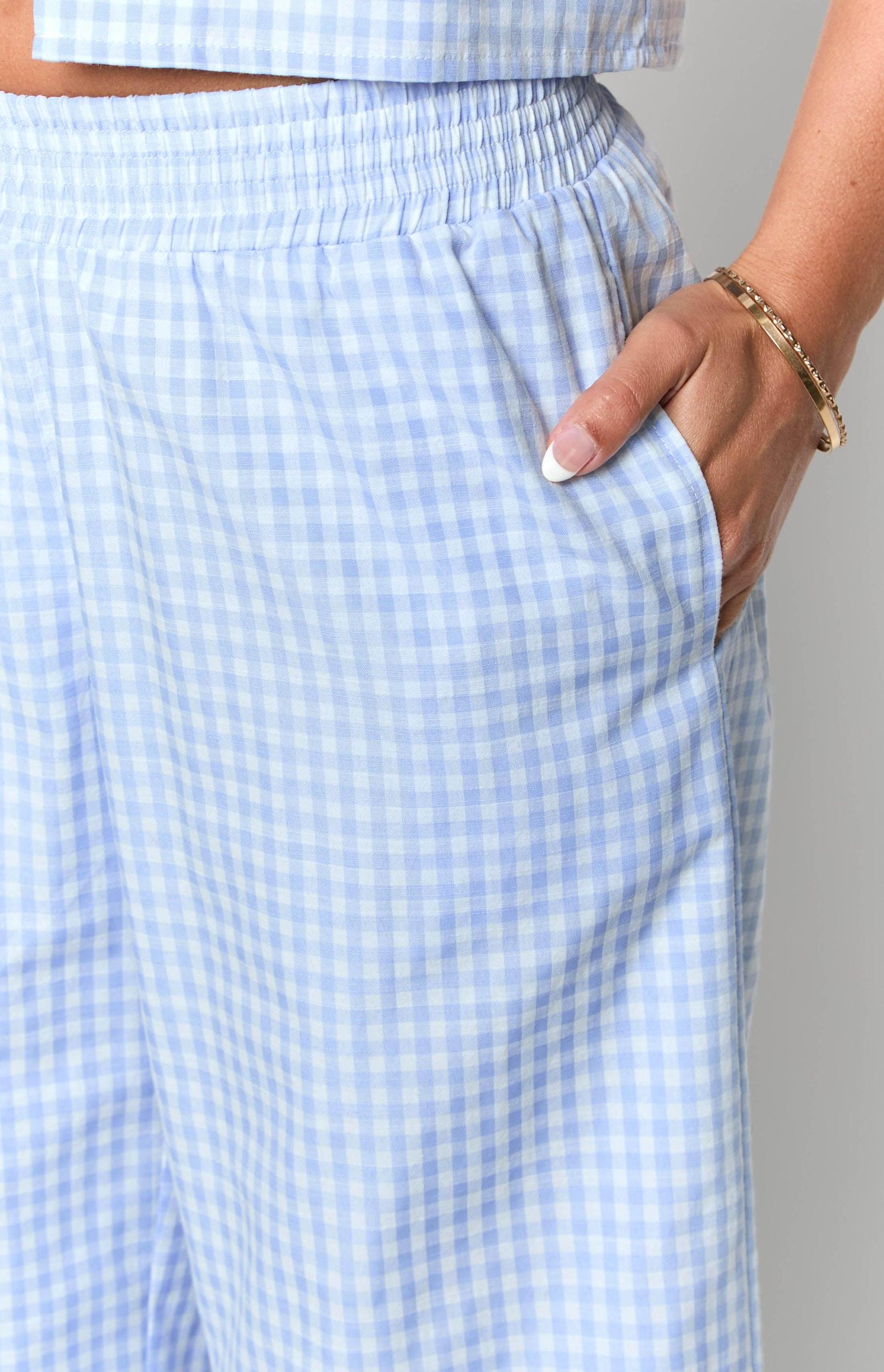 Lunya Blue Gingham Pants Baby Product Image