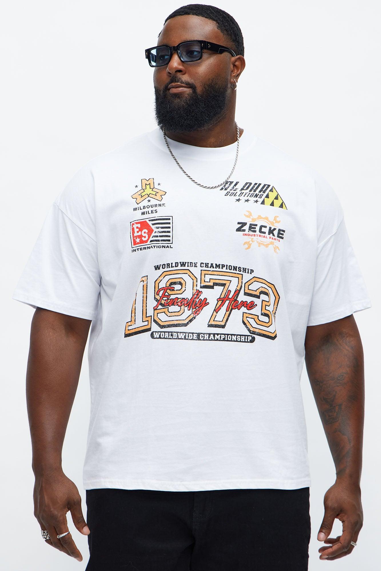 NYC Track Oversized Short Sleeve Tee - White Male Product Image