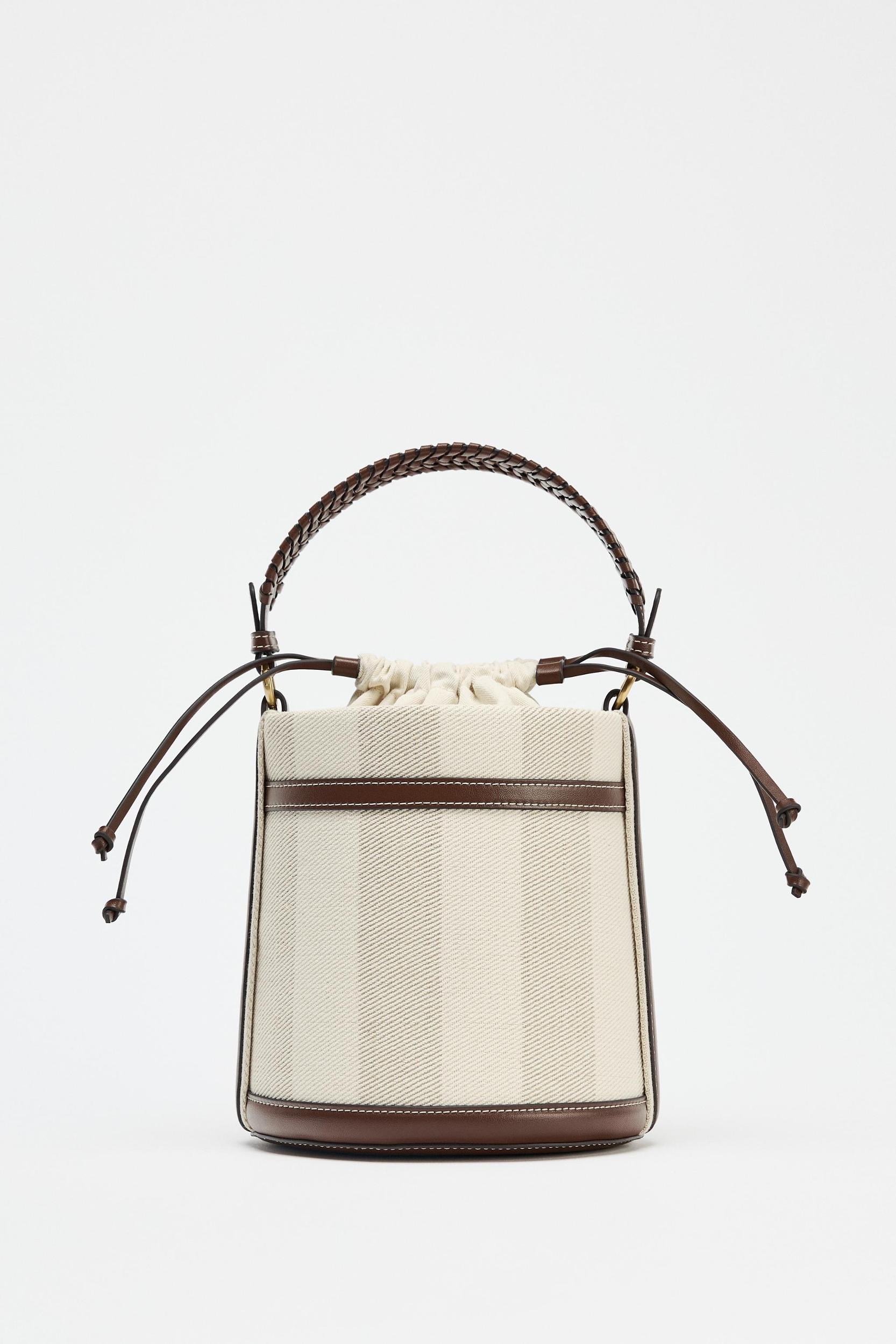 STRIPED CANVAS BUCKET BAG Product Image