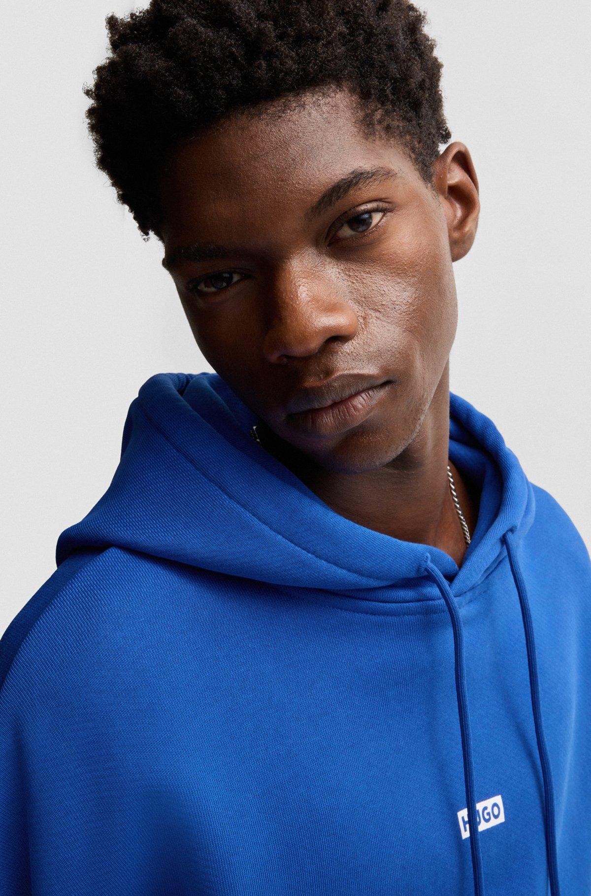 Cotton-terry loose-fit hoodie with logo details Product Image