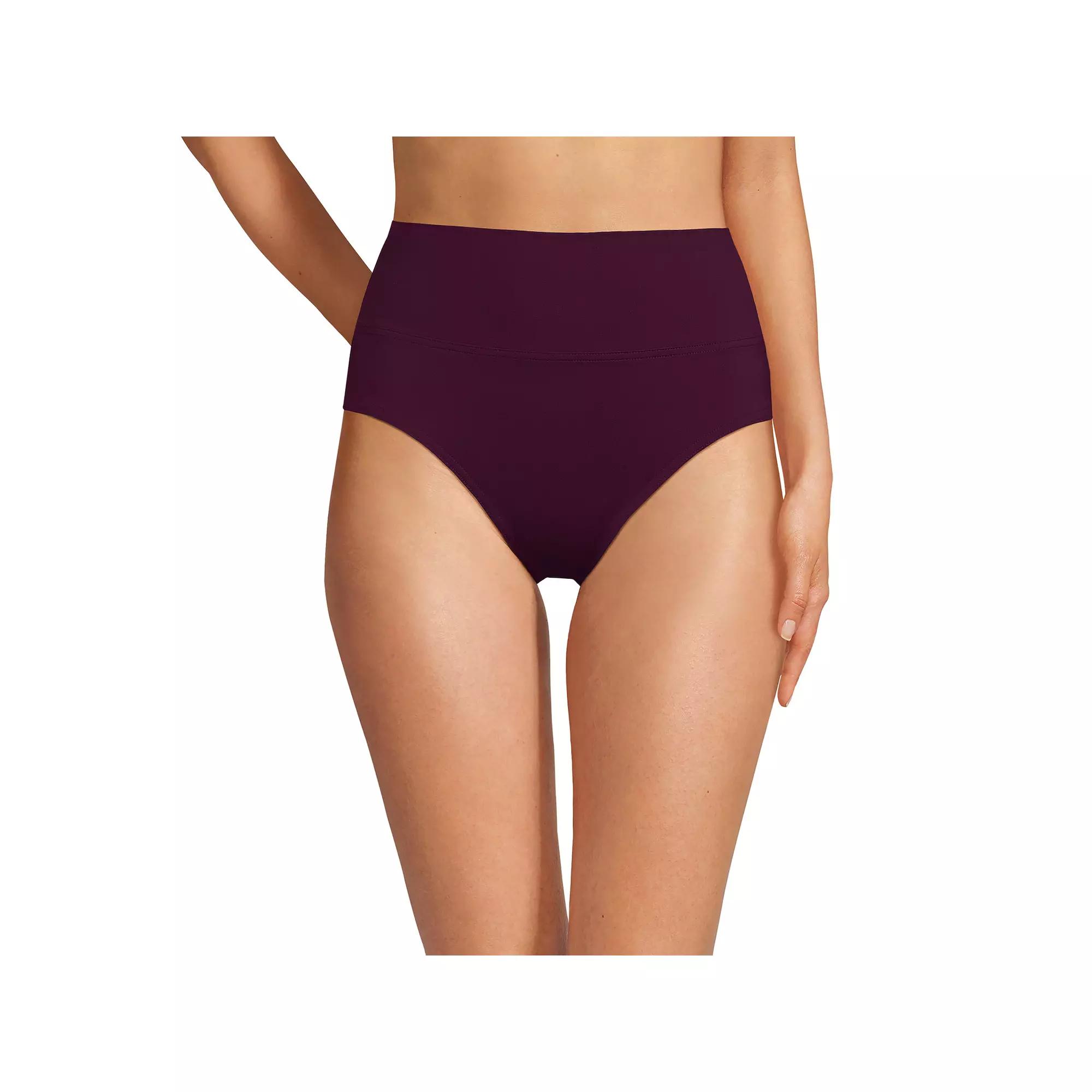Women's Lands' End Chlorine Resistant Fold Over High Waisted Bikini Bottoms,  Product Image