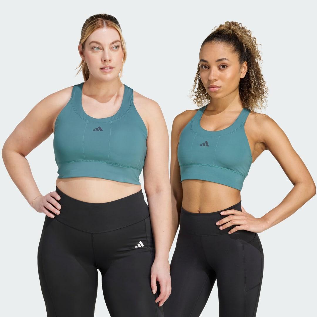 adidas Run Pocket Medium Support Bra Preloved Teal S DD-F Womens Product Image
