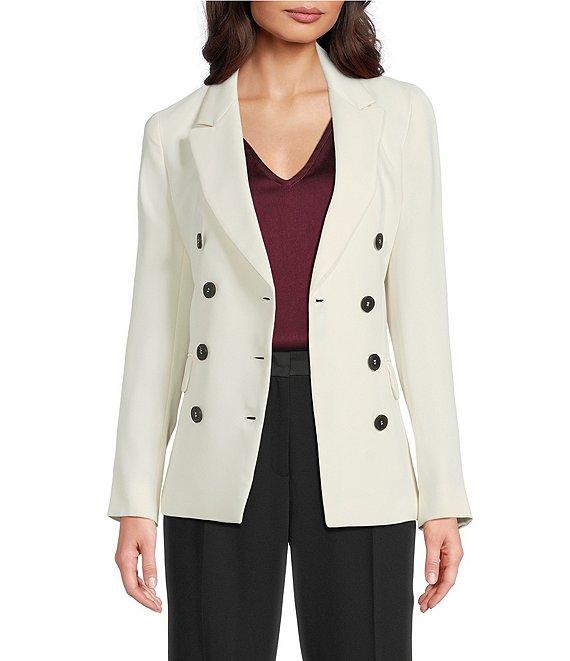 Marella Stella Lapel Collar Satin Double Breasted Blazer Product Image