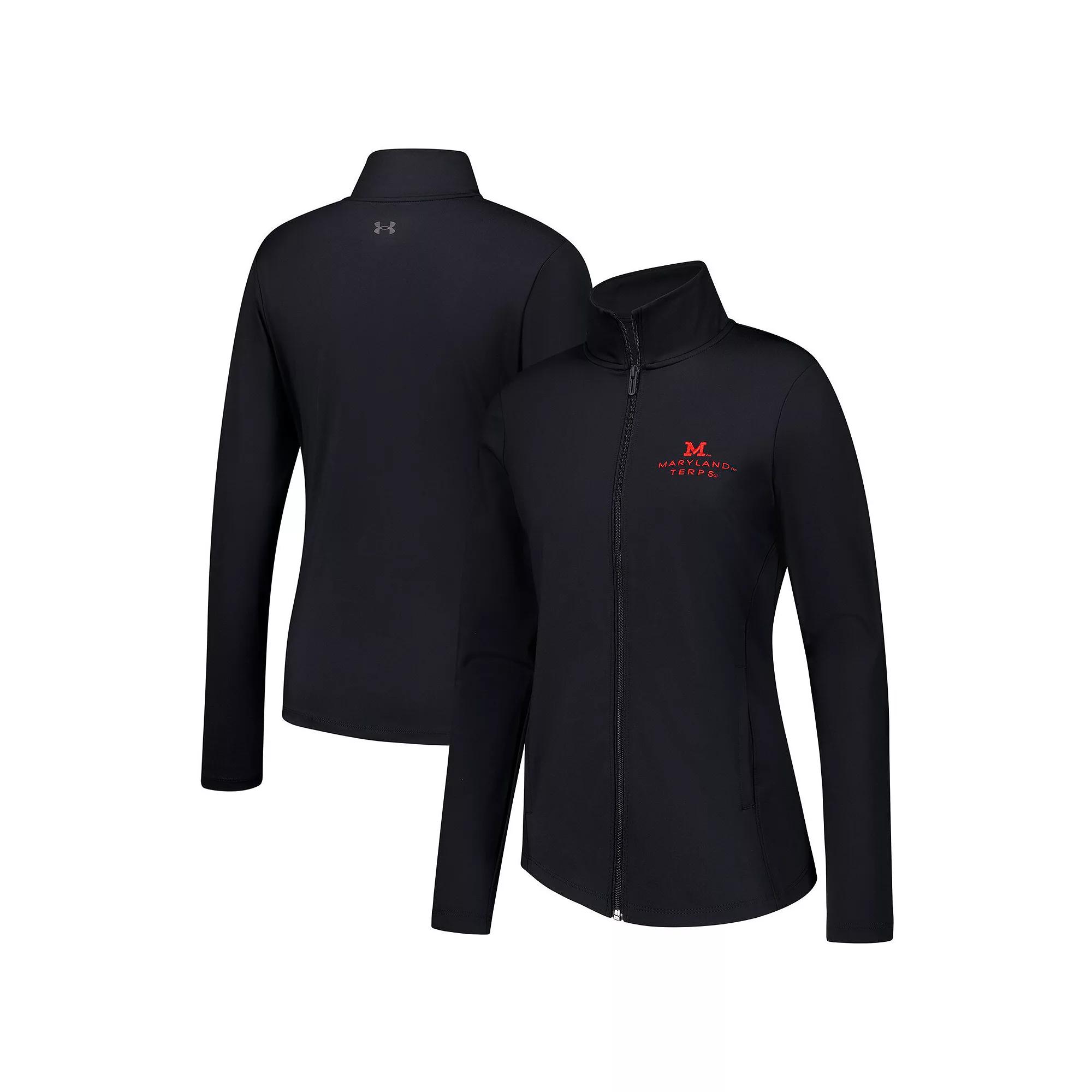 Women's Under Armour Black Maryland Terrapins Sweat-Wicking Soft Motion Full-Zip Jacket, Size: Medium Product Image