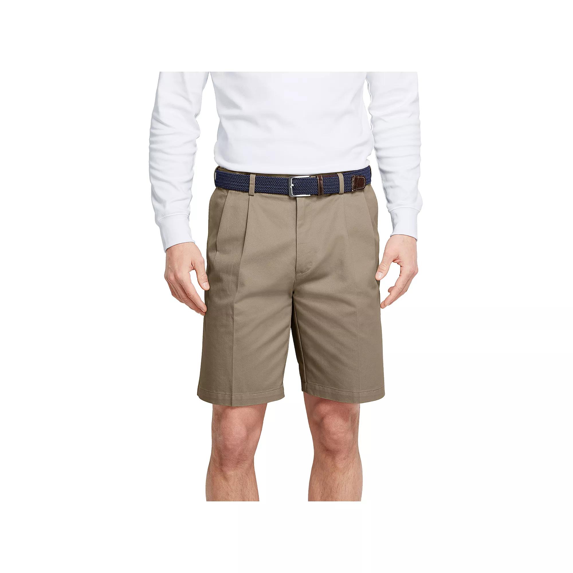Big & Tall Lands' End Comfort Waist 9-inch No-Iron Pleated Chino Shorts, Men's,  Product Image