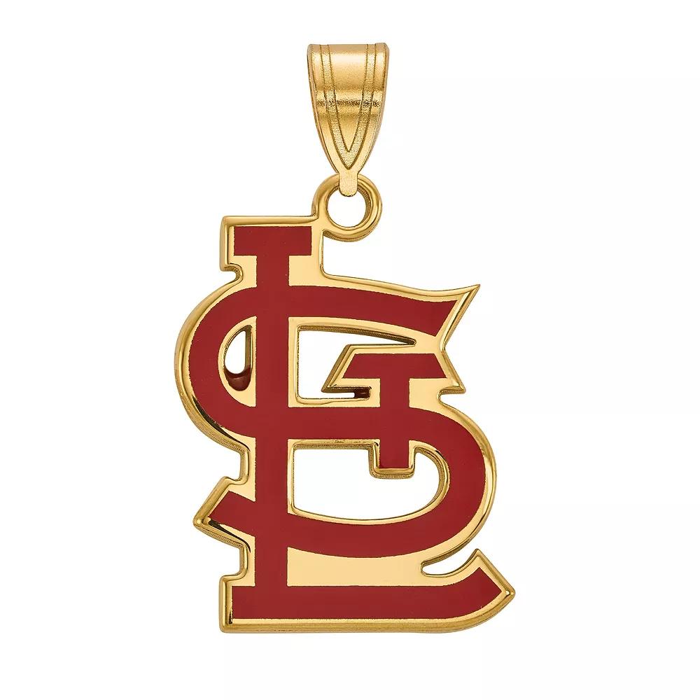 LogoArt Sterling Silver St. Louis Cardinals Large Enameled Pendant, Women's, Size: 24 mm, Gold Tone Product Image