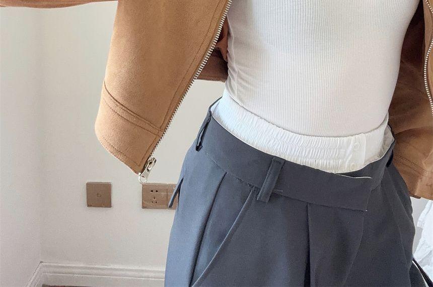 Faux Suede Zip Jacket Product Image