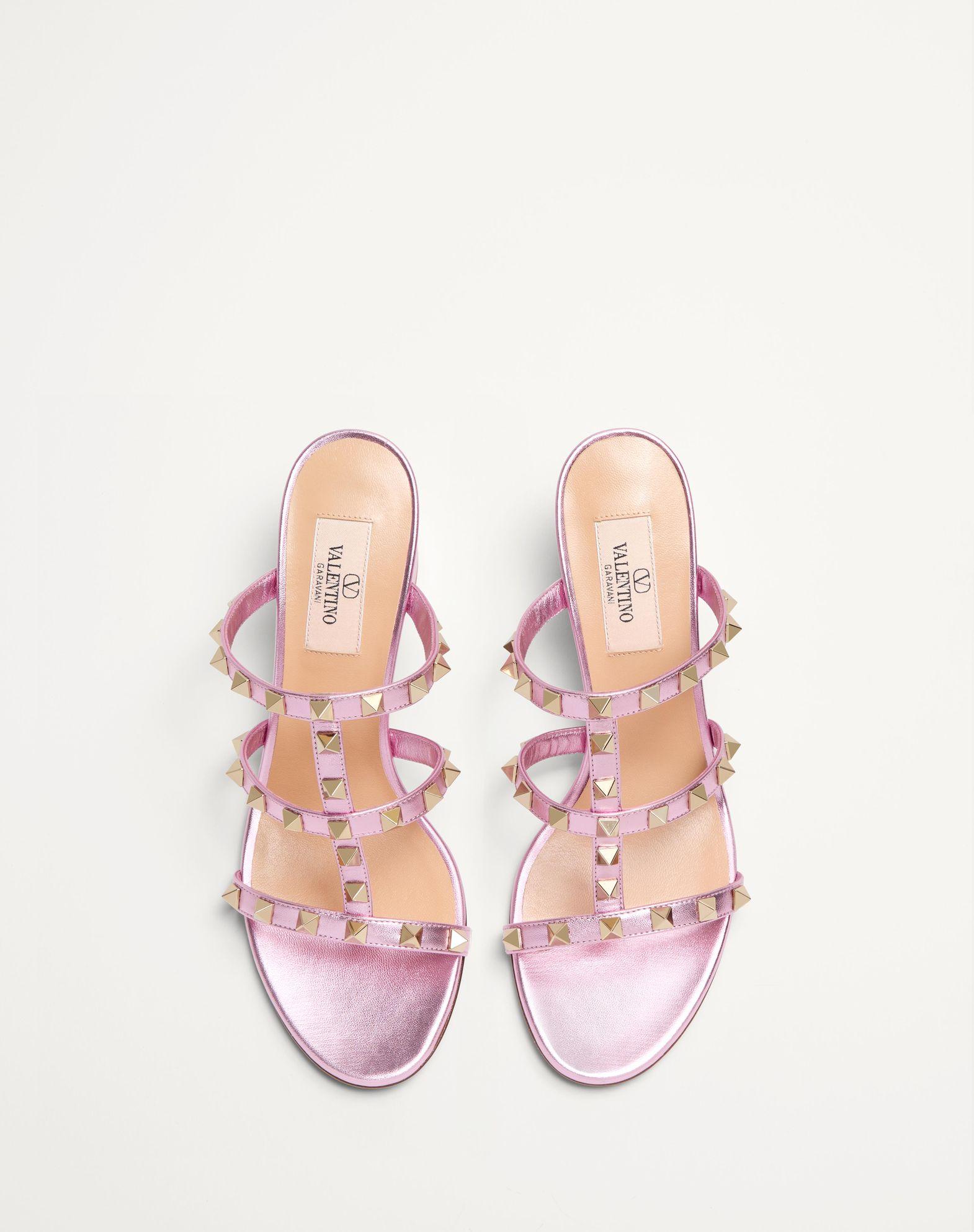 Rockstud Slide Sandal In Laminated Nappa 60Mm Product Image