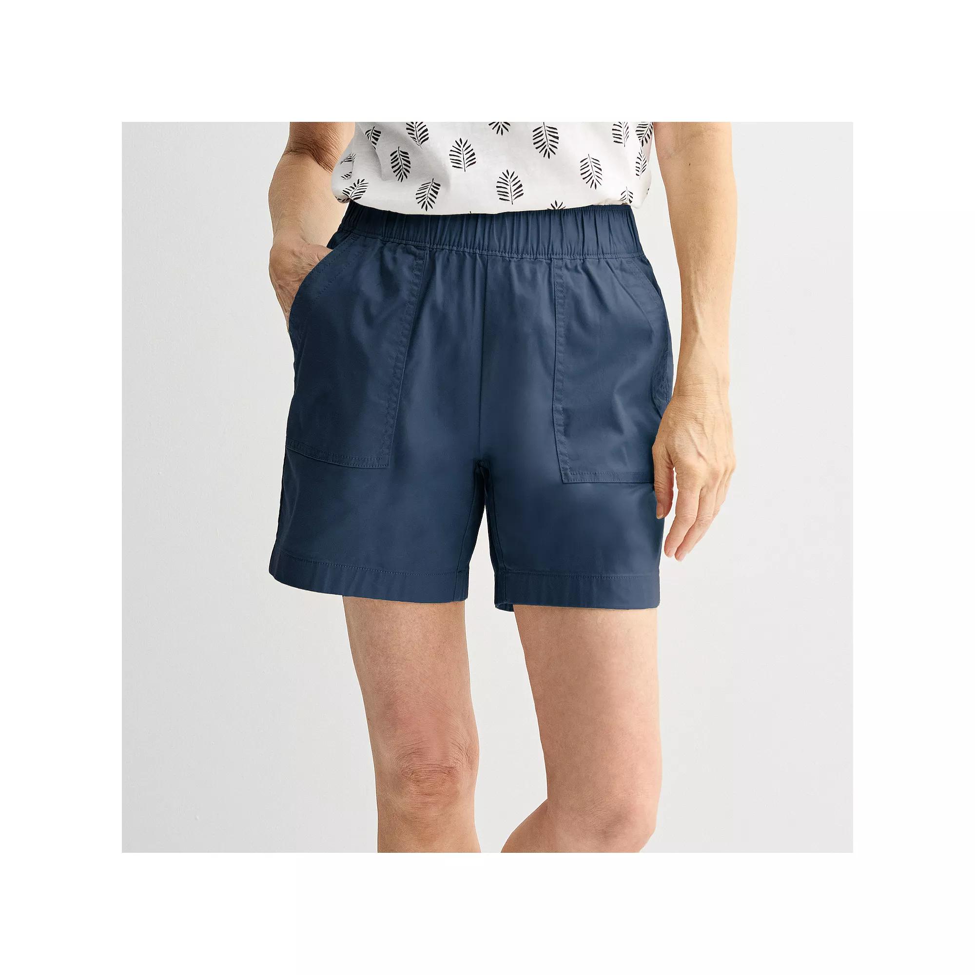 Petite Croft & Barrow® Pull On Twill Shorts, Women's,  Product Image