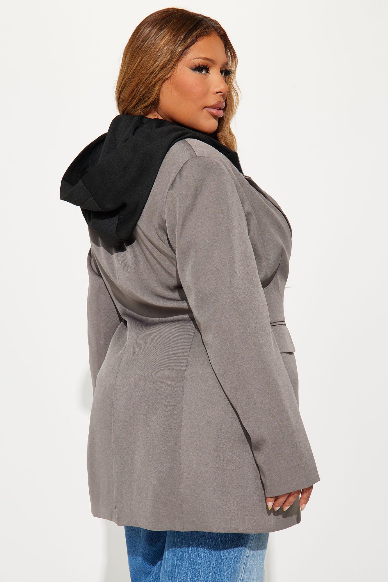 Cozy Office Days Long Blazer - Grey Product Image