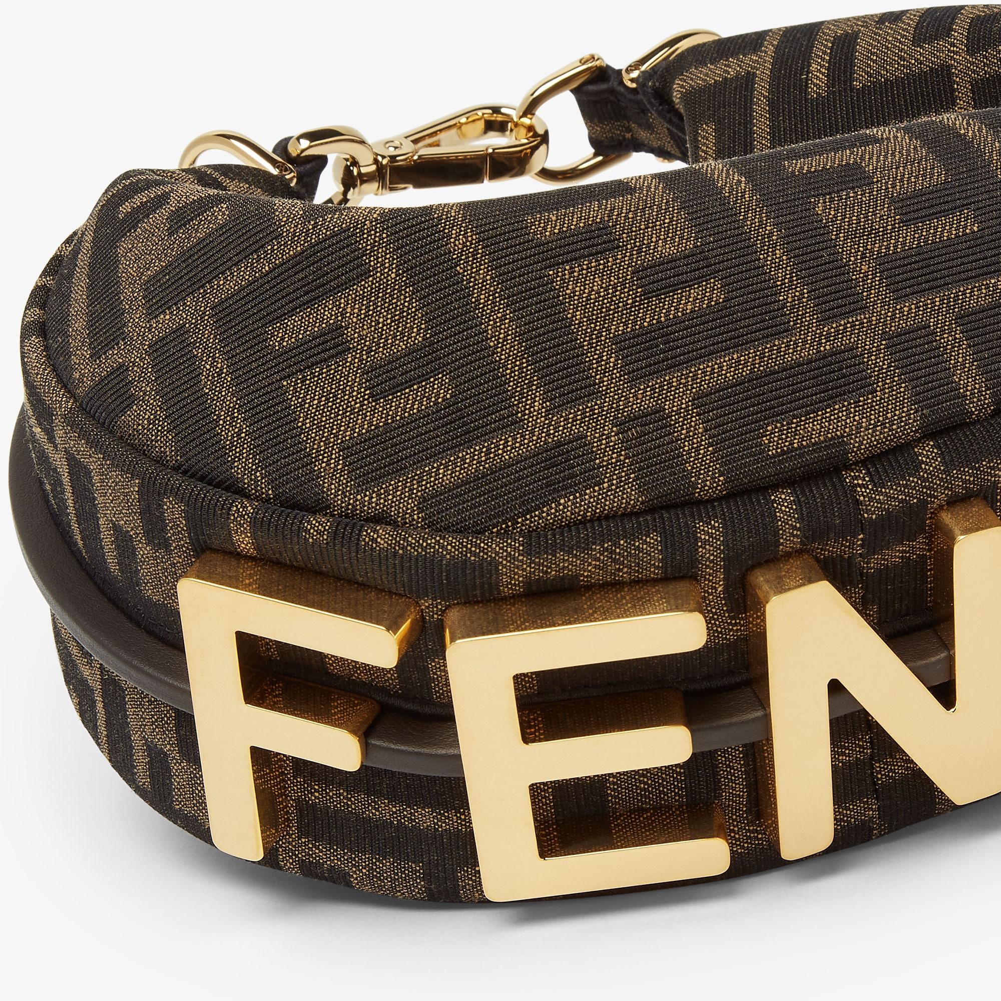 Fendigraphy MiniBrown FF jacquard fabric mini bag Product Image