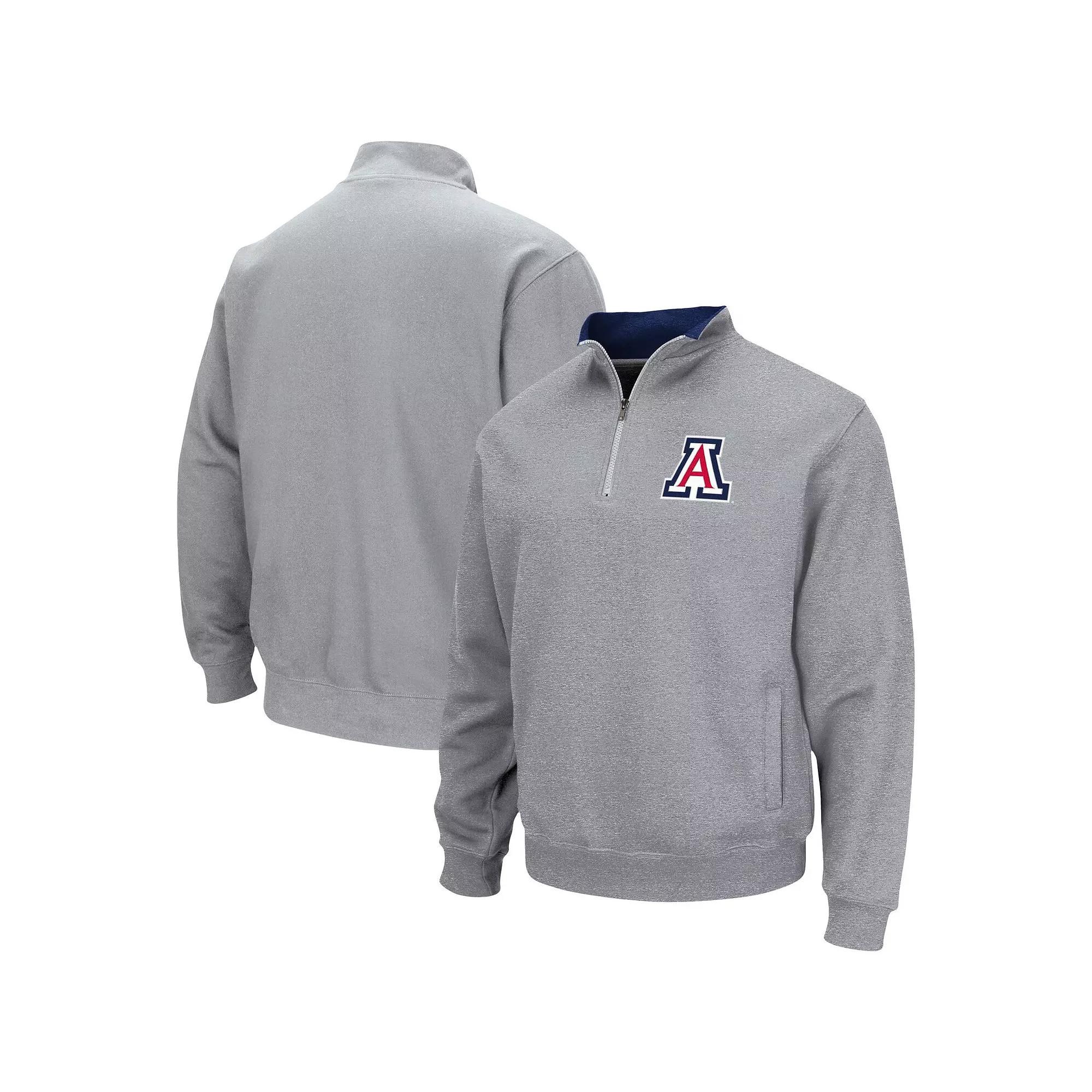 Men's Colosseum Heathered Gray NC State Wolfpack Tortugas Team Logo Quarter-Zip Jacket,  Product Image