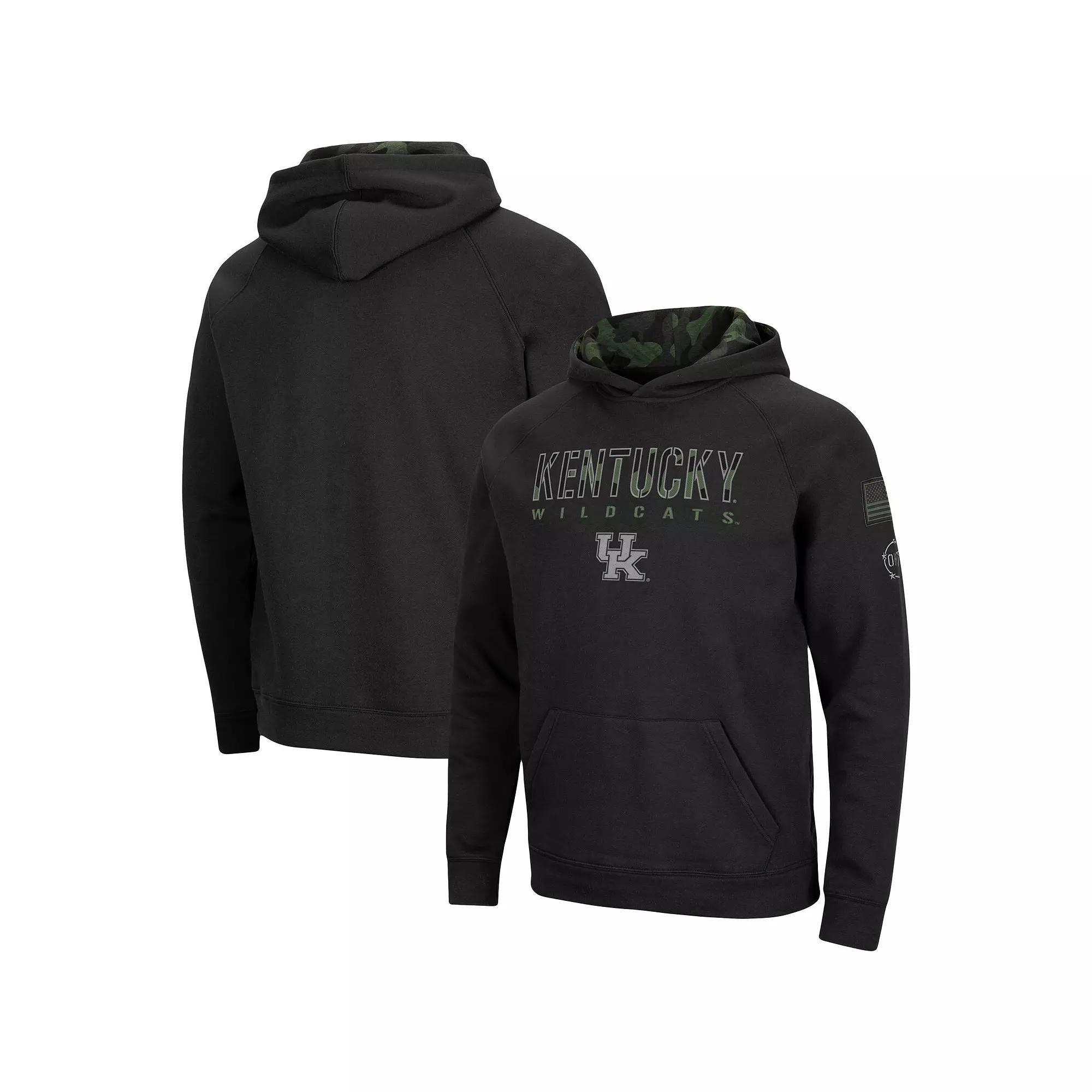 Men's Colosseum Black Kentucky Wildcats OHT Military Appreciation Raglan Pullover Hoodie,  Product Image