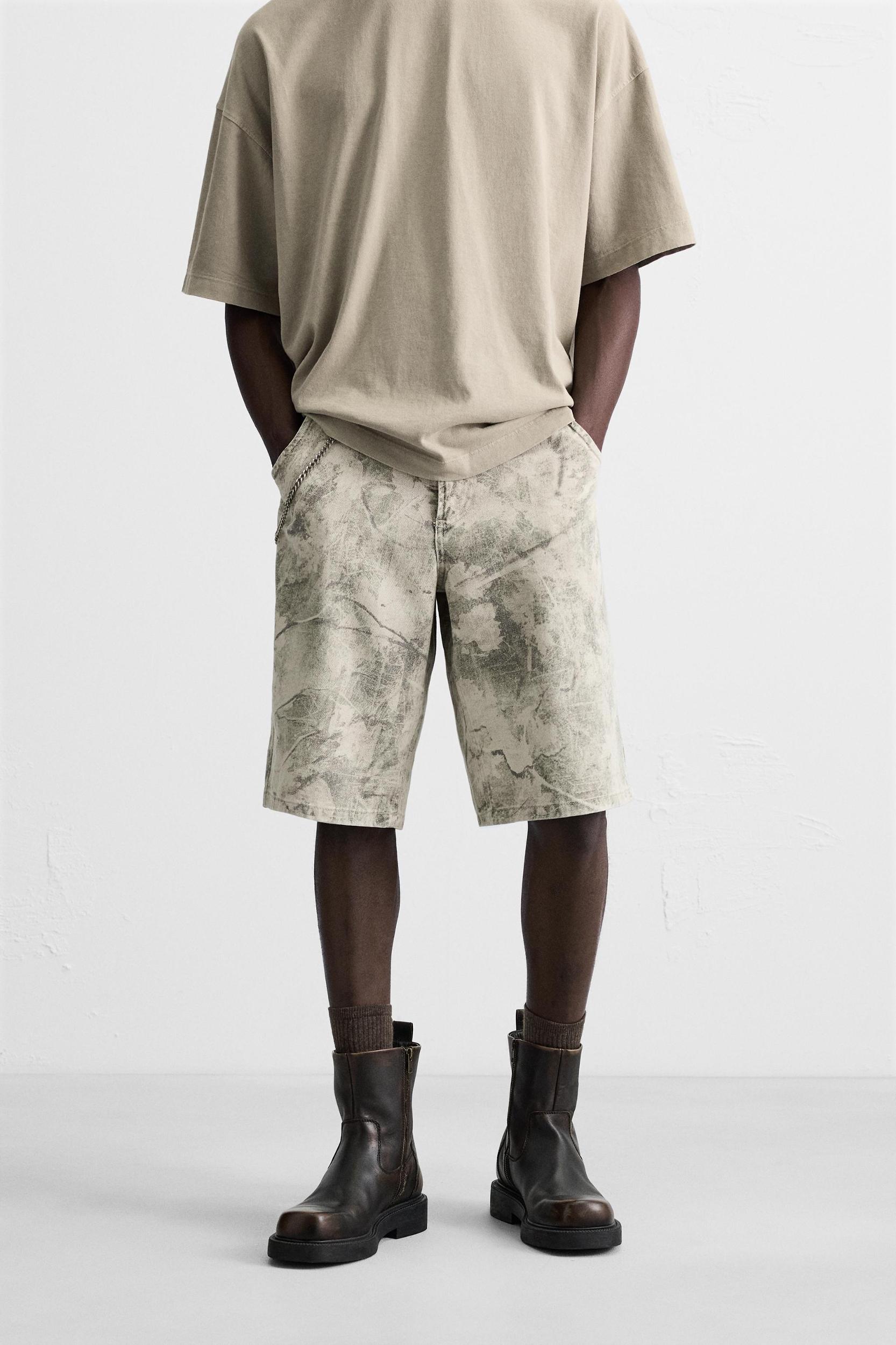 ABSTRACT PRINT RELAXED FIT BERMUDA SHORTS Product Image