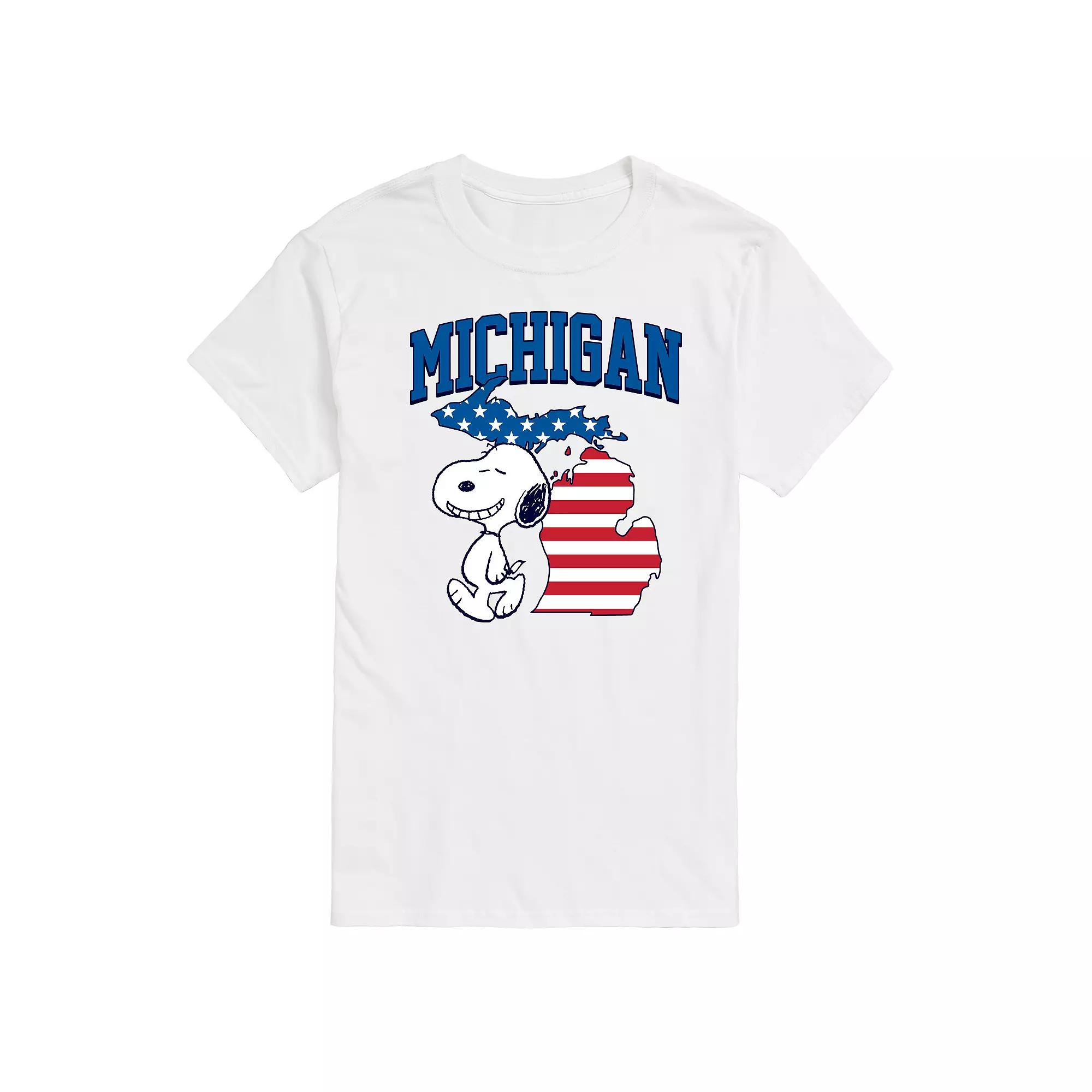 Men's Peanuts Snoopy Michigan Americana Graphic Tee,  Product Image