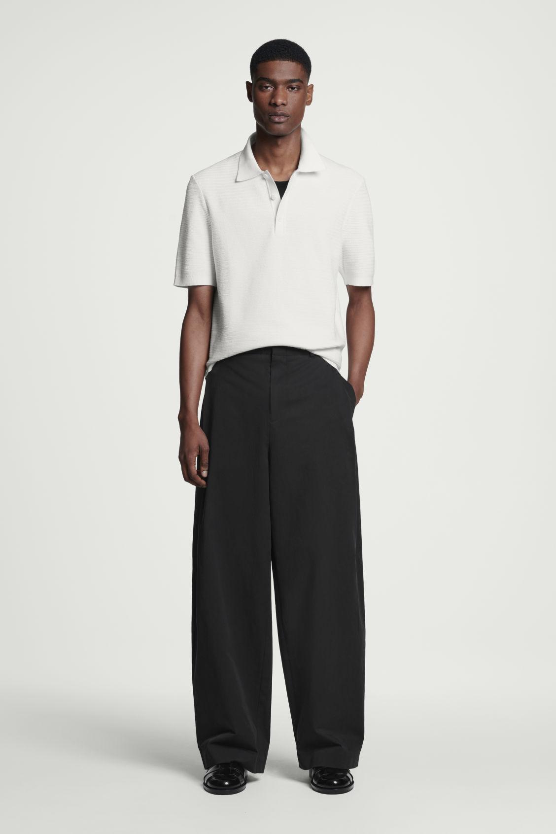 TEXTURED KNITTED COTTON POLO SHIRT Product Image