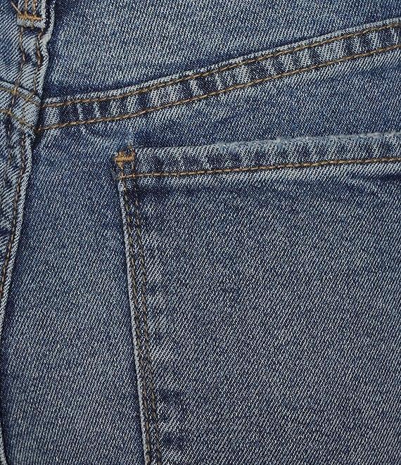 Code Bleu Hollywood Waist High Rise Wide Leg Cuffed Cropped Jeans Product Image