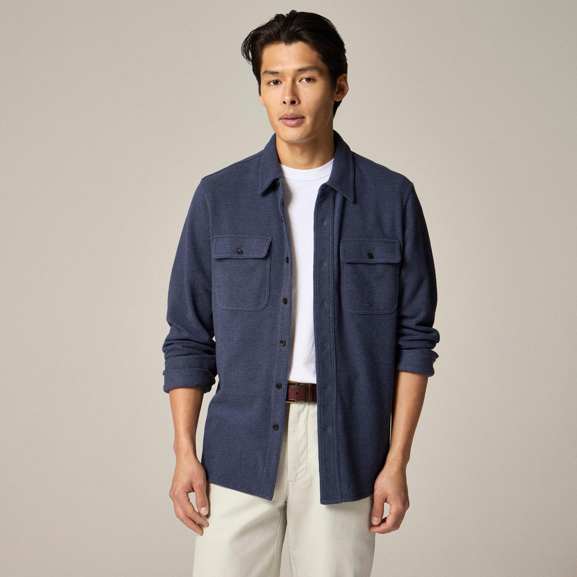 Long-sleeve textured sweater-tee shirt Product Image