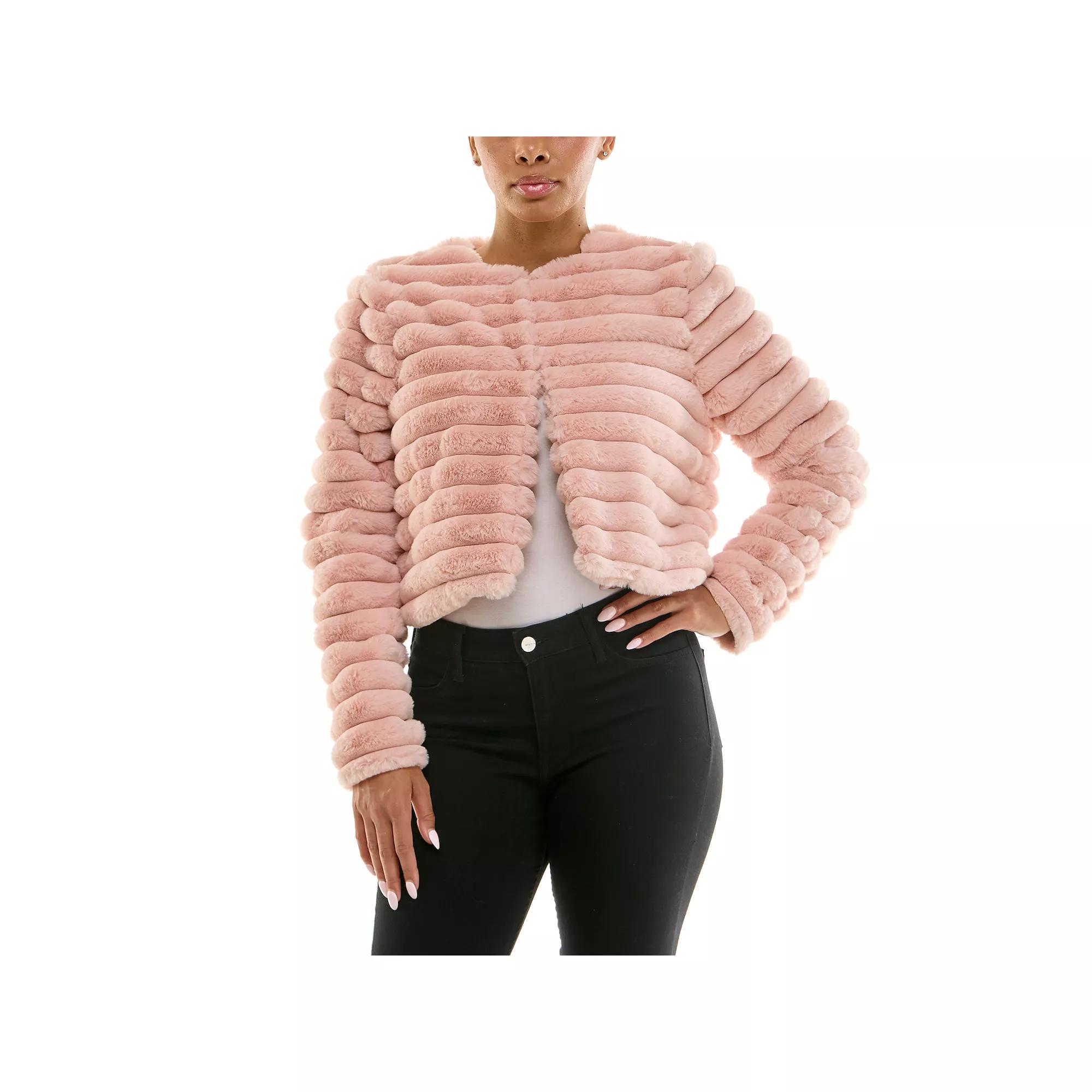 Women's Nina Leonard Long Sleeve Faux Fur Bolero,  Product Image