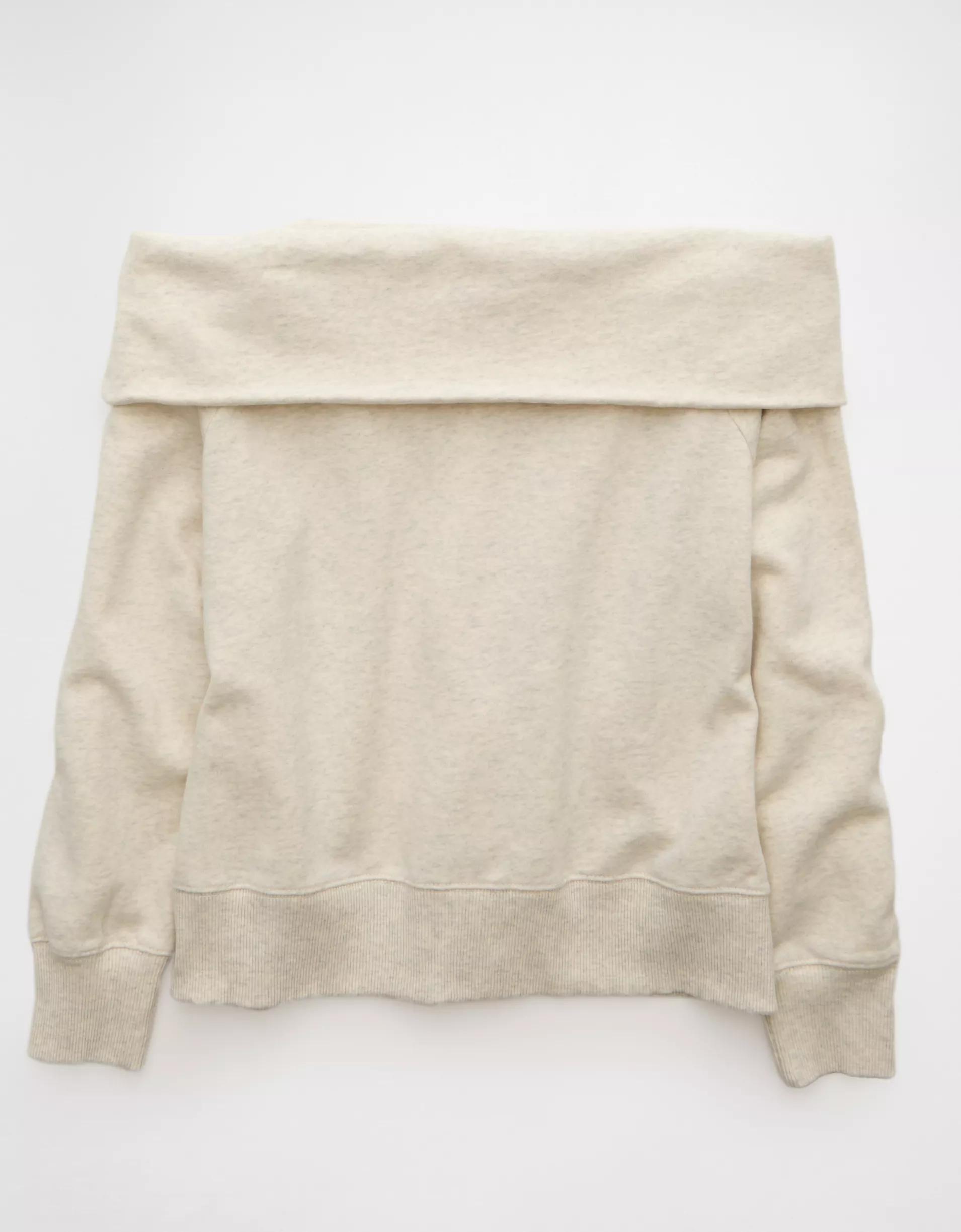 AE Foldover Off-The-Shoulder Sweatshirt Product Image