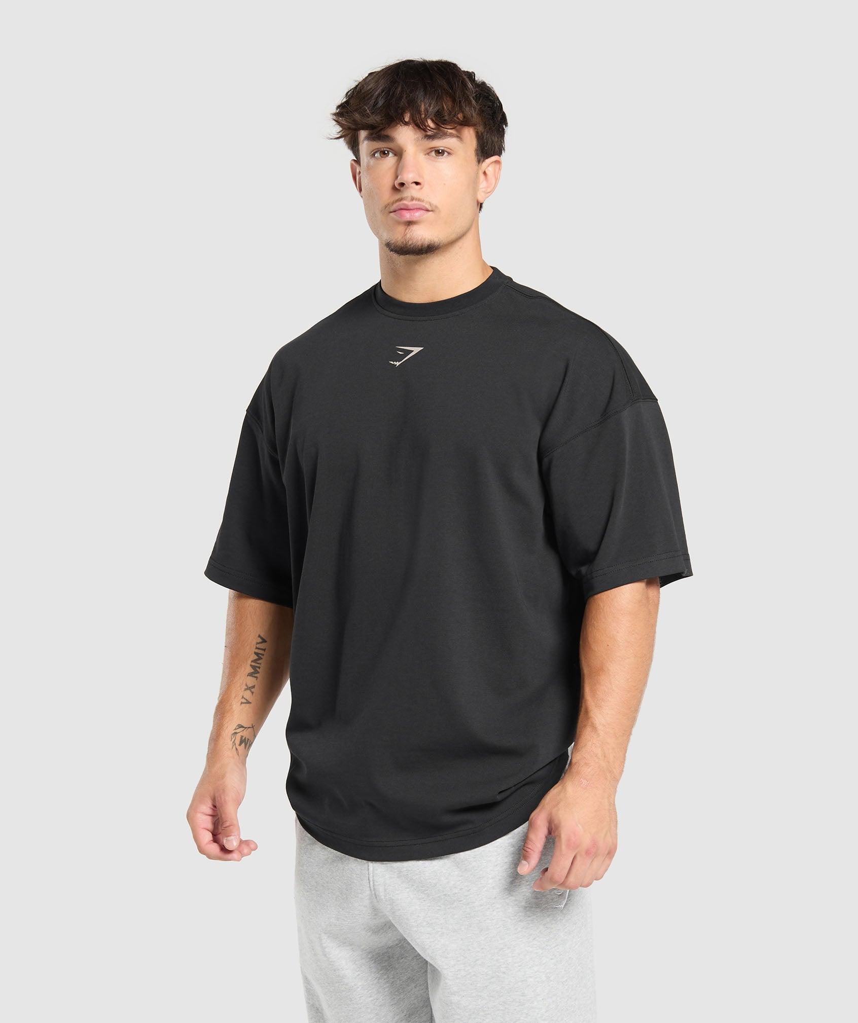 Gymshark Lifting Club T-Shirt - Black/Light Grey Male Product Image