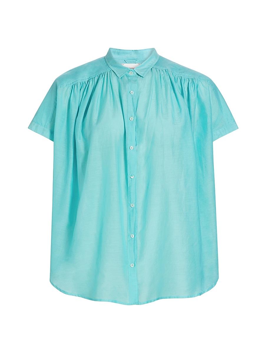 Womens Paxton Cotton-Silk Short-Sleeve Blouse Product Image