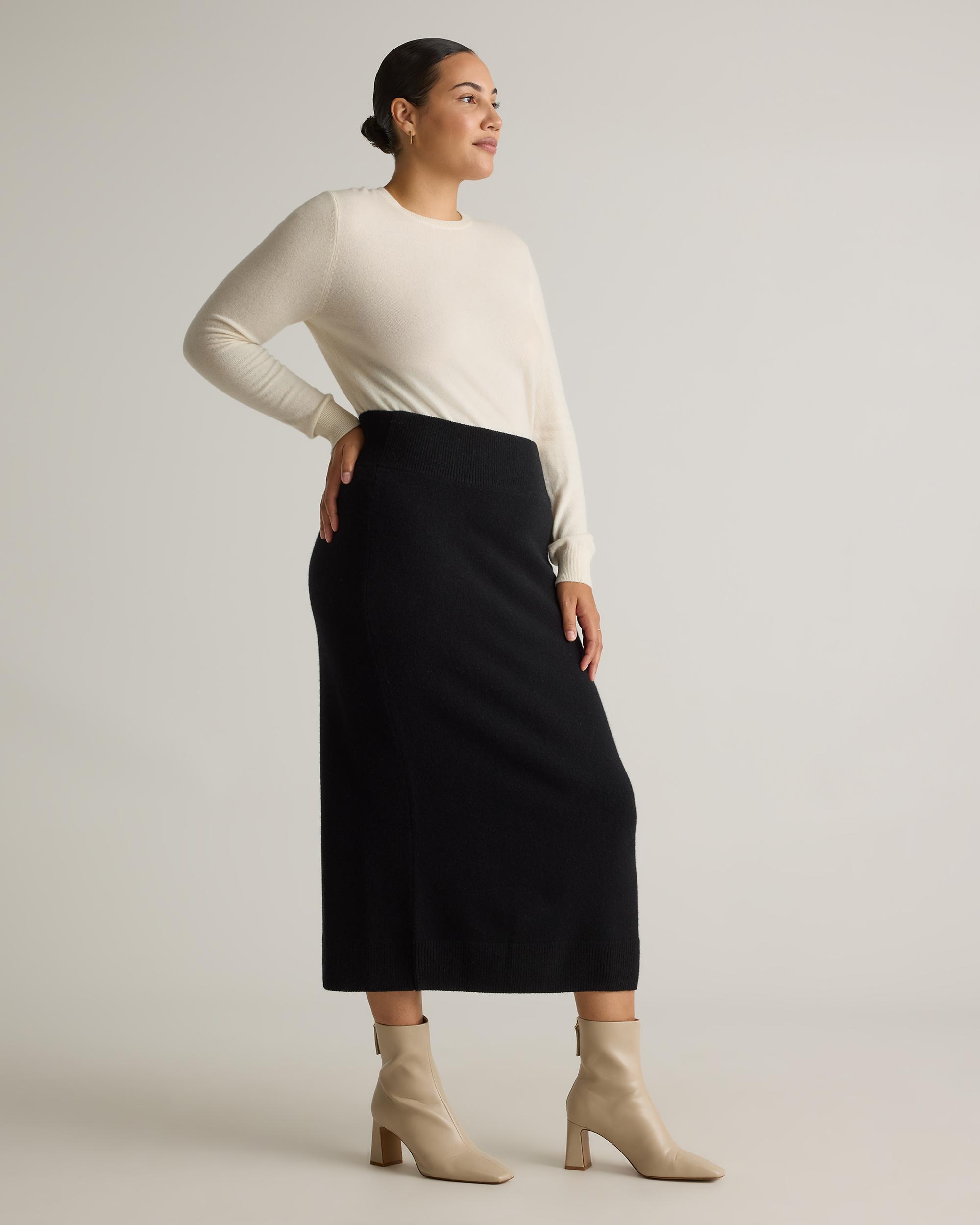 Quince | Women's Mongolian Cashmere Fitted Midi Skirt Product Image