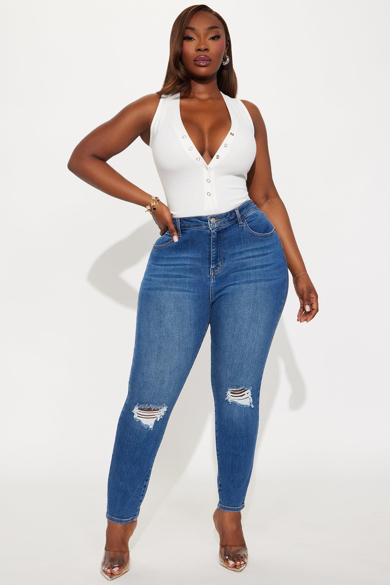 Vivacious Ripped High Rise Skinny Jeans - Medium Wash Female Product Image