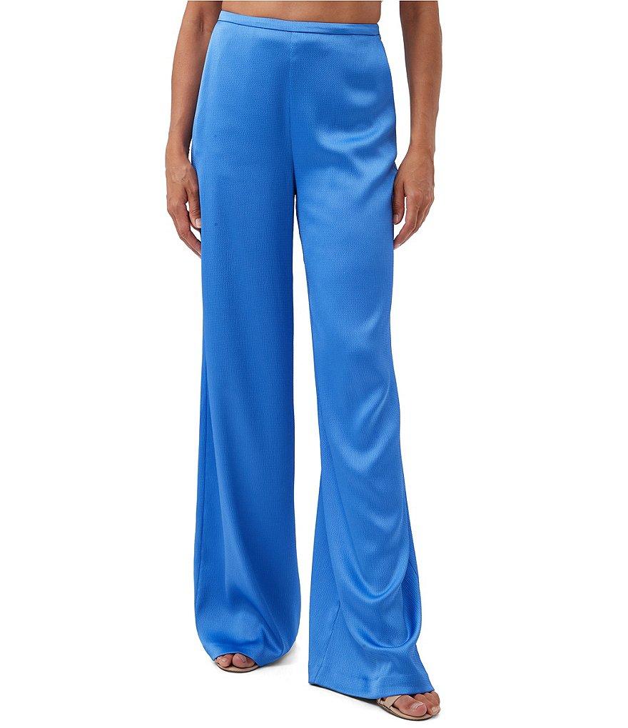 Trina Turk Tavia Satin Mid Rise Side Leg Pants Product Image