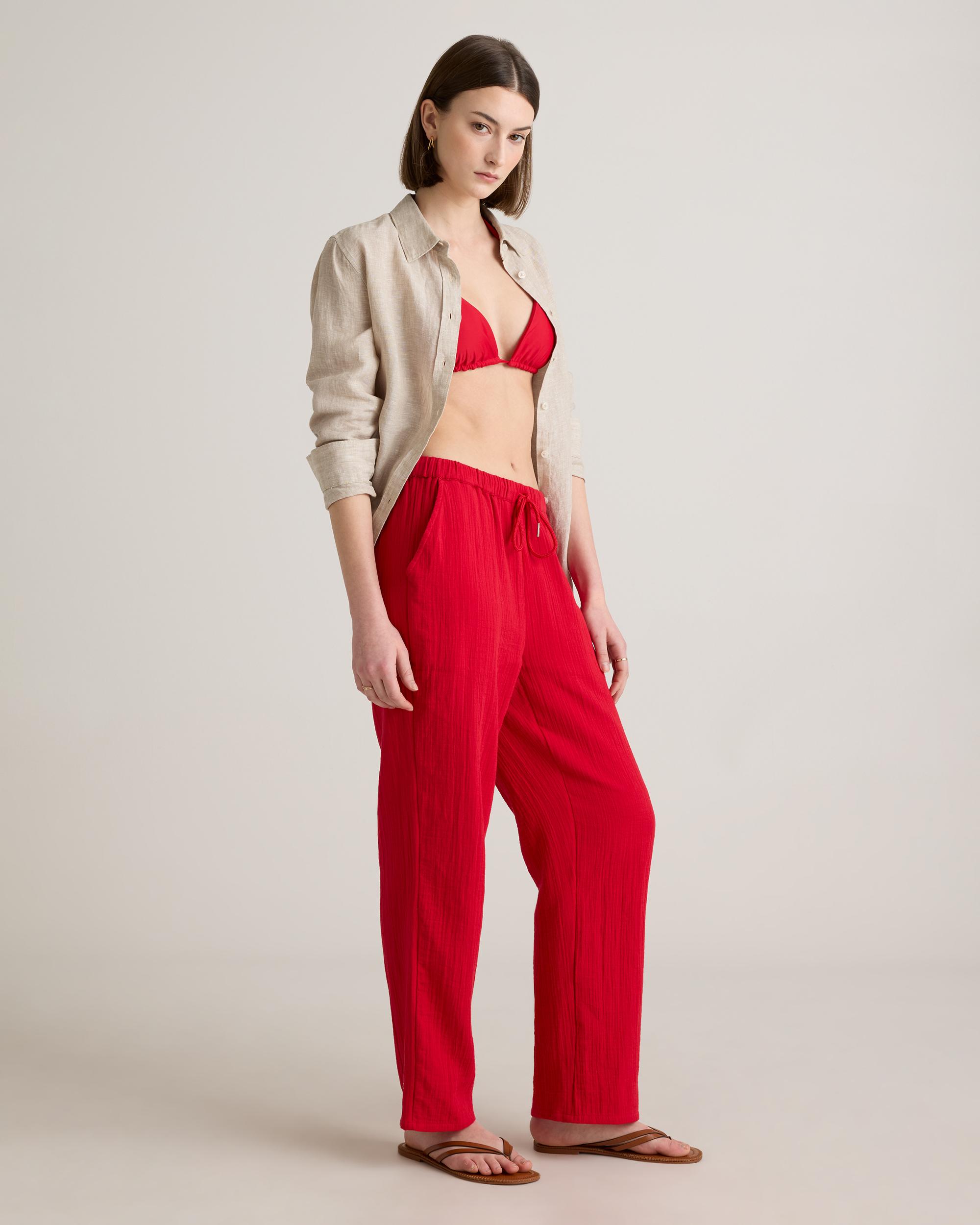 Quince | Women's Gauze Straight Leg Pants Size XL, Organic Cotton Product Image