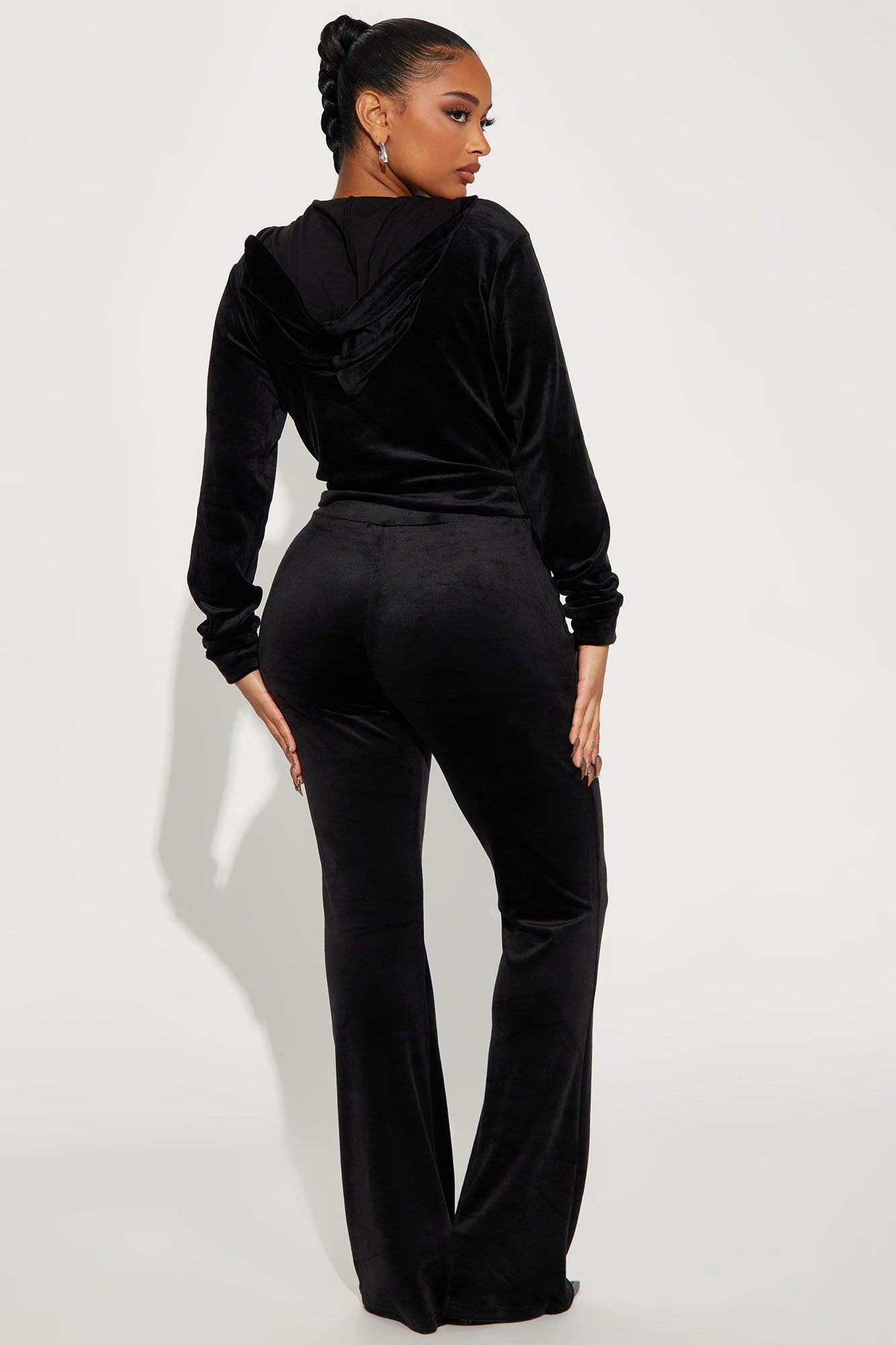 My Favorite Velour Pant Set - Black Product Image