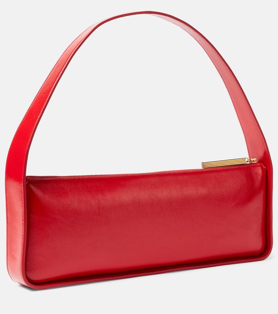 KHAITE Lori Crackle Patent Leather Shoulder Bag In Red Product Image