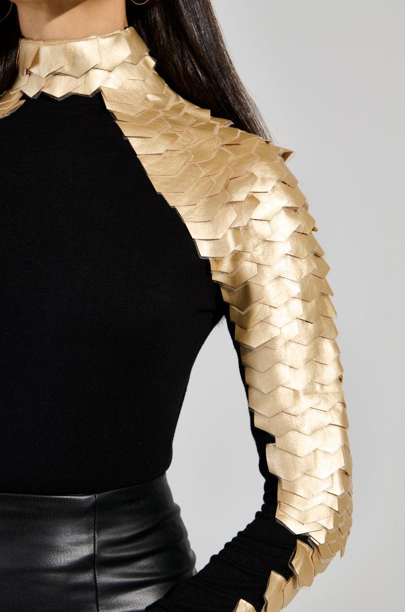 NASTASIA 2 SCALE TOP IN GOLD Product Image