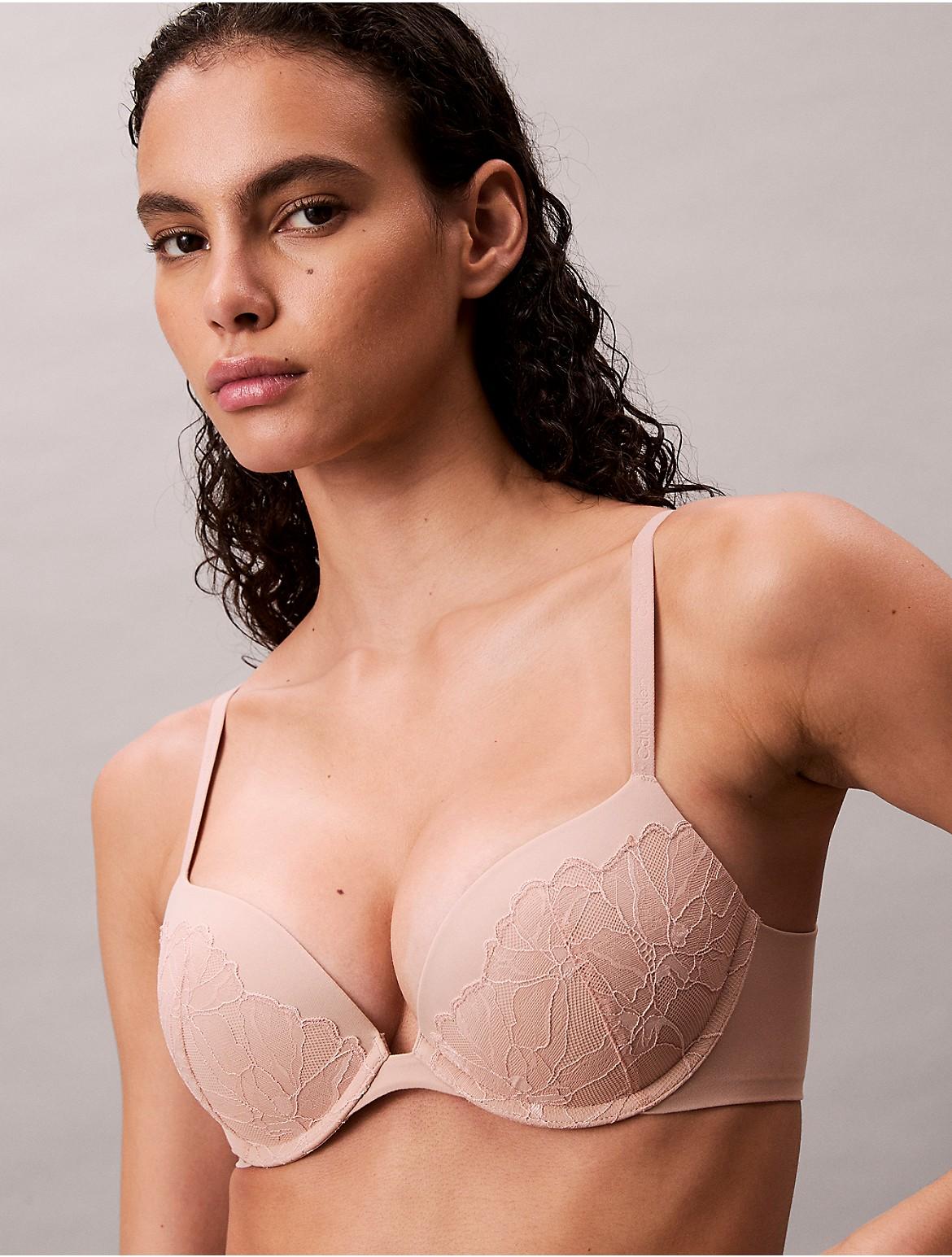 Calvin Klein Womens Perfectly Fit Lace Push Up Plunge Bra Product Image