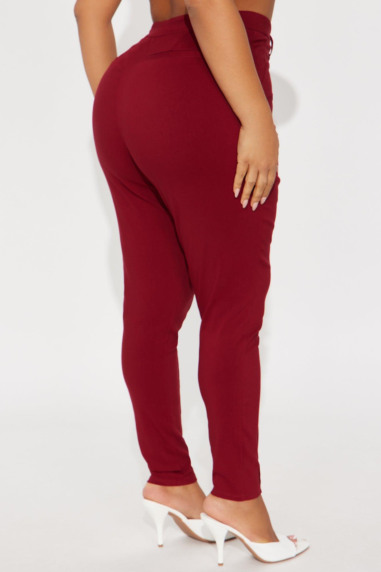 Raise The Bar Skinny Trouser - Burgundy Female Product Image