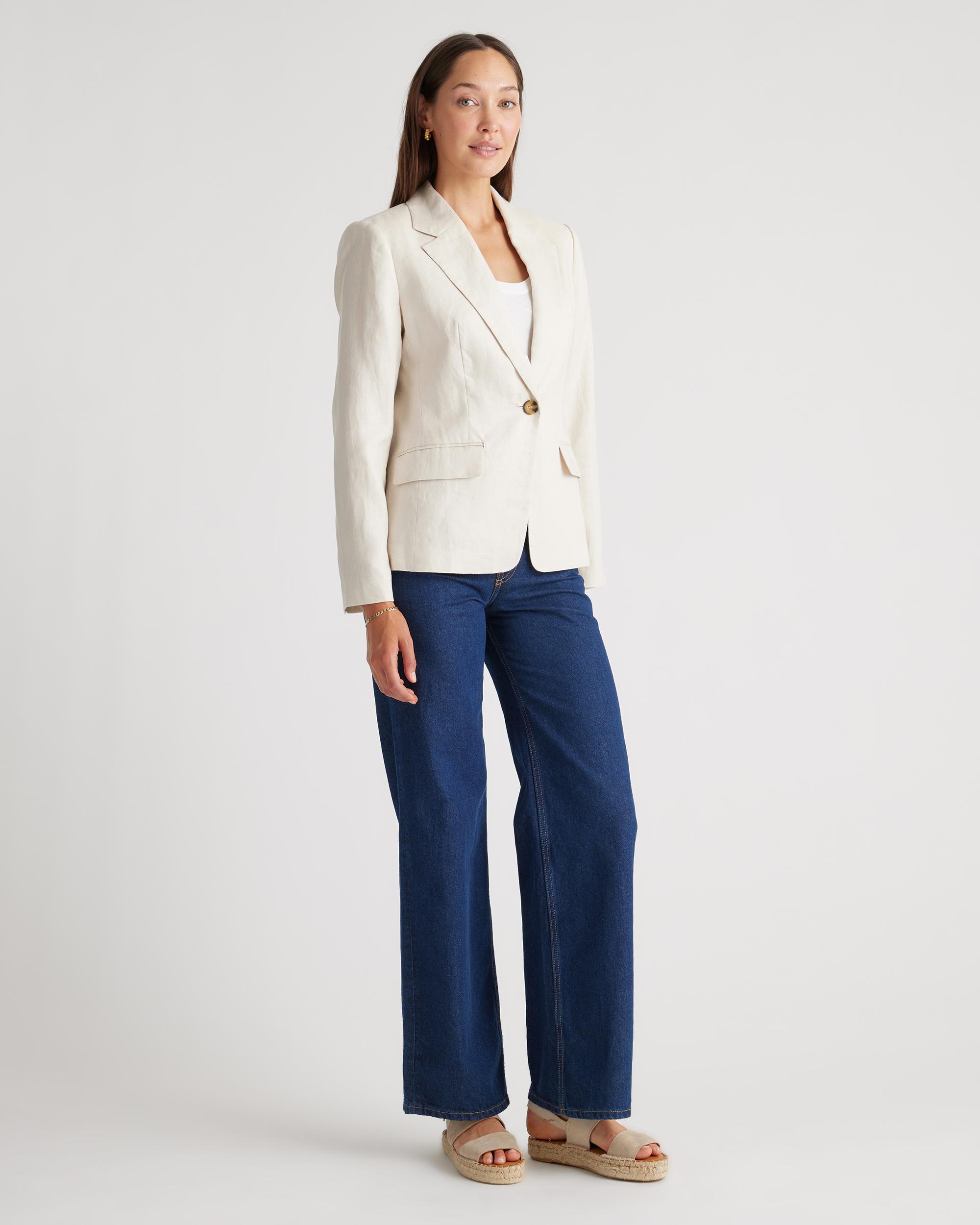 Quince | Women's 100% European Linen Fit & Flare Midi Dress Product Image